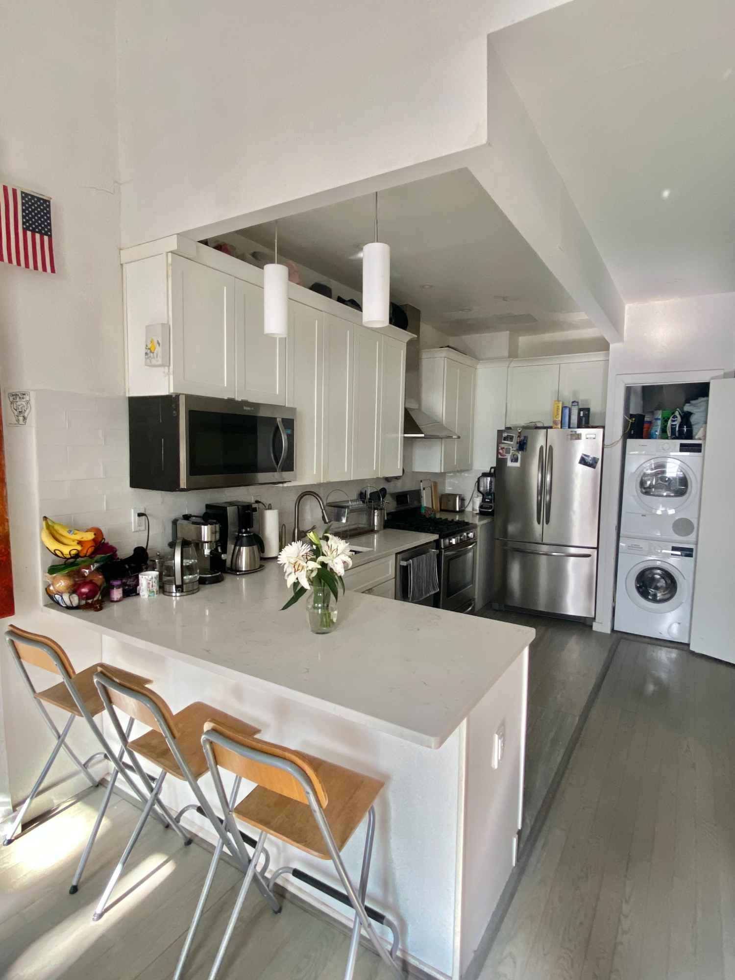 Hey,I have 1BR available at my stunning 3BR apartment , located in the center of the Lower East Side on Oct1st .It is a one year sublease with an option for extension.

The landlord connected two apartments together into one so we have the whole 2nd floor in the building (1400 sq ft) which is very rare to find in this area. The apartment has everything in there, Two large Baths with electric water ( shared) , Washer &Dryer in unit , full chef's kitchen with the newest appliances (new stove, oven , fridge , dishwasher & microwave) and a secured rooftop where you can hang out when the weather is nice .. There are windows in every room , lots of plants and artwork ..15 ft high ceilings throughout the house.

One of the best parts is the building is located directly from the Subway station on the F train ( less than 2 mins walk) ,it is such a privilege to have that , it makes an easy commute to get anywhere in the city and BK within 20 mins or less.  

The room comes furnished with a queen size bed, posture-pedic mattress, a mirror ,side table , a new desk, a massive built in closet (where you can store all of your belongings), a large smart TV) and also an AC unit for the summer time. The room is very bright , facing a back yard with an access to a fire escape. very private and quiet. 

