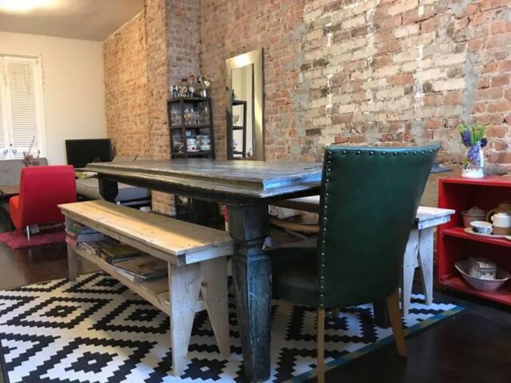 1 Bedroom available in 3 bedroom apartment. 
Located in the heart of historical Crown Heights, The apartment has high ceilings and original exposed brick wall, updated marble bathroom, open layout of dining and living space and rustic bohemian look.

Room available:
The room measures 90sq feet, w/south facing windows. It comes with a built in closet, wall shelves and an additional closet outside the room if required. 

Additional info:
- 1st floor has available space for bike storage
- Washing Machine on-site, No dryer (European drying concept of drying rack)
- Steps away from promenade (ideal for biking and walking)
- 2 block away from 3 train and 5 blocks away from 4 train. 40min subway ride to midtown Manhattan
- 20min walk to Franklin ave where there are trendy restaurants/bars/coffee shops
- Brooklyn Museum, Brooklyn Botanical Garden, BK Library and Grand Army plaza are 5min subway ride/30min walking distance
- Farmer's market on Saturdays at Grand Army plaza

You will be sharing the apartment with 2 other housemates. We are laid-back creative people, support sustainability, recycling, and environmental causes. We are COVID conscious, and would like the incoming person to be the same. We have busy schedule, but we like company over, on occasion. As roommates we like to cook and have a glass of wine on the weekends! We respect each others space, but also like to hang once in a while. We are LGBTQIA+ friendly. Everyone is welcome!! Drop us a line about yourself, and we will get back to you. Cheers!