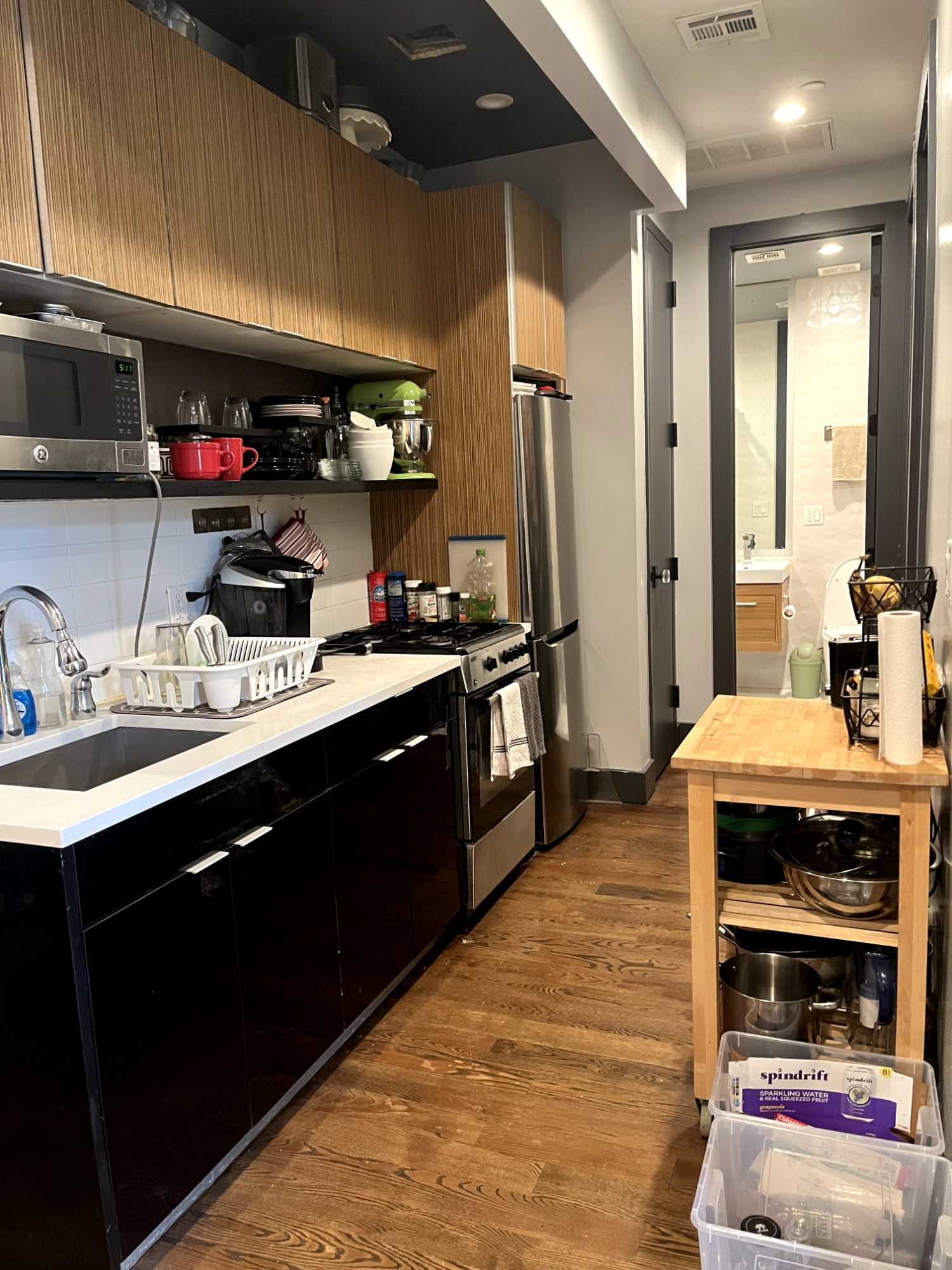 Room available in Bushwick starting July 1st for a year long lease in a 3bed 1bath apartment.
The details:
Rent is $1180 + utilities ($80-$150, highest in the summer).
Room is 11 x 8 and fits a full sized bed comfortably and has a decent sized closet.
Newer building with central air, rooftop access with incredible view and laundry in building. Apartment is on the second floor (pretty easy 14 step staircase from floor 1 to floor 2).
Great location near lots of music venues, clubs, bars, restaurants, coffee shops and vintage stores in the heart of Bushwick.
5 minutes walk to Central M train, 7 min to Kosciuszko J, 10 min to Dekalb L. Lots of bus stops within a few blocks.
Two of us have lived here for a year already and are looking to sign a new lease with a 3rd person.
We are looking for a queer friendly, BIPOC friendly, 420 friendly, dog friendly, anti-zionist roommate, aged late 20s-40s. You will be living with two other roommates:
Ciarra (She/ They) - Late 30s, works as a music producer, designer and gig worker. Has a 5 year old super sweet French Bulldog rescue who hangs out in her room a lot (but also loves to socialize if you are a dog person).
Mary Grace (They) - Non-binary femme, late 20s. Works as a professional pastry chef. Loves to bake and makes sweet treats for the apartment weekly (or sometimes more). Mary Grace will be subletting their room to their friend Crossey until September while they are working a seasonal job upstate for the summer (read about Crossey below).
Crossey (He/ them) - Late 20s, queer, works in fashion, is usually working or skateboarding. Crossey is subletting Mary Grace’s room until September.
700+ credit score and 40x the rent income needed for building management approval. Guarantors accepted! We each pay our rents separately to management each month via an online portal.
Unfortunately management will not accept any additional pets.
Please send me a message if interested!