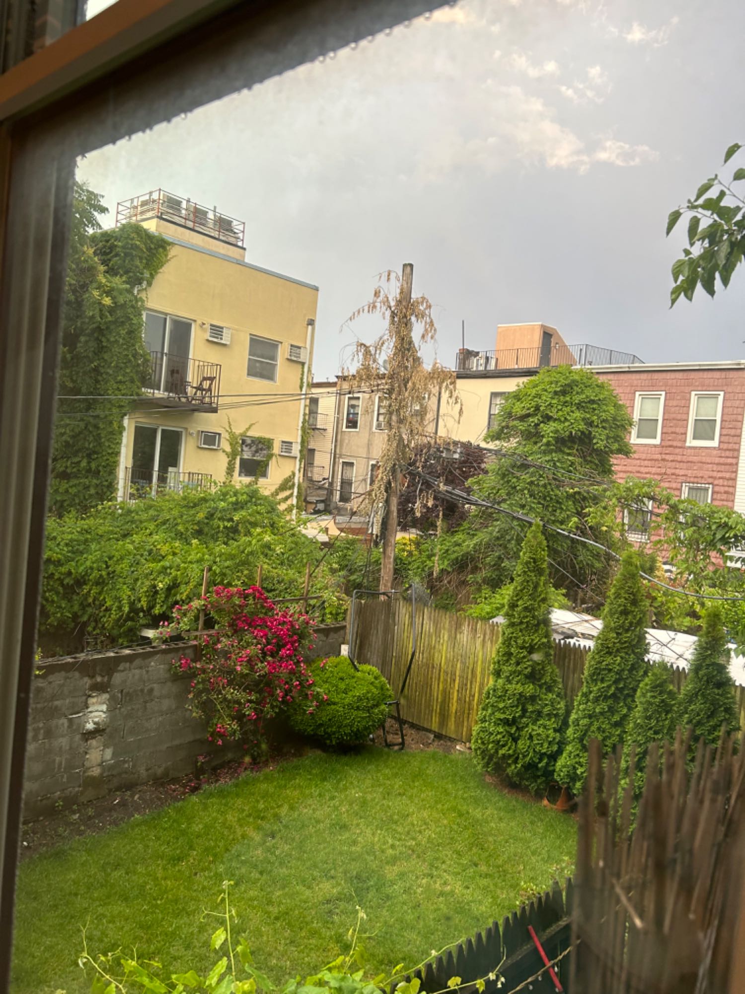 A nice room in a nice apartment in Bushwick.
It has a big closet AND a wardrobe … SO, LOTS OF STORAGE SPACE.
The room is furnished with a bed (tall, with additional storage underneath) a small desk, and a night stand.
there is a door in each bedroom that steps out to a balcony, which overlooks the backyard (which is wooded, pretty, and quiet!)
There ia also a backyard you have access to!!
LOTS of natural light. (With black out curtains if you like it dark) Each room has independent temperature control system with a remote.
Utilities and WiFi are included in the price of rent (also, a bunch of streaming services you can utilize if you would like)
There is a kitchen that is ready to cook, if you like to… plus a microwave and awesome restaurants that deliver if you don’t!😉
Its a half block from a citibike hub.
Close to the J train (B38, and B56 bus line)
and an easy walk to the M and L trains.
There is a bodega about 50 yards from the building, and tons of great stores, restaurants, And bars in walking distance.
There is a washer and dryer in the building, and a laundromat a half a block away…