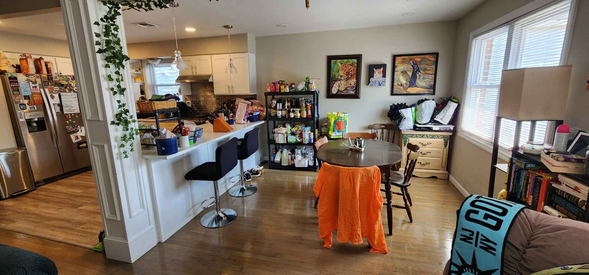 Beautiful second floor apartment in Maplewood within walking distance to shops and parks, plus an easy drive to Seton Hall, the Maplewood Train station, or surrounding highways, the location is perfect for somebody who likes to chill in the suburbs, and/ or commute to the city. My roommates are moving out, and I am attached, so I have two (2) private room up for grabs in this 3-bed spot, so get it while it’s hot! LGBTQ is a plus (LGBTQ+, you might say), but not required!
Apartment features:
* Central heating/ air
* Dishwasher
* Laundry in the attached garage, plus a small washer dryer combo in unit
*Updated kitchen and appliances
* Driveway parking available for an additional $66.67/ month (Maplewood doesn’t allow overnight street parking, though there is plenty)
* Pets considered (up to 2 cats/ dogs allowed, with pet fees)
* Large, shady backyard access
Other info:
* Responsive landlord
* Lots of natural lighting
* Typically quiet neighborhood
* You’ll be sharing the main bathroom with one other person
* Utilities are split, and usually come out to around $100/ month
* Landlord requires a background and credit check
About the roomie:
I (Rowan, 32, they/ them) am mostly quiet and sticks to my room, but I also enjoy a chill hangout in the living room, playing games or just chatting.
I’m are fairly clean and tidy but not obsessively so, and like to split chores among us. I’m a big animal lover and have taken care of some form of animal all my life, but do not currently have any pets here (so bring your furry friend so I can borrow them). I value open communication, especially plans that might affect us, like having guests over.
Looking for someone who would be a good fit, and if we move forward, I would of course want you input on any other potential roommate for that third room, so we are all happy together. But if that all sounds appealing, I’d love to hear from you and answer any questions!