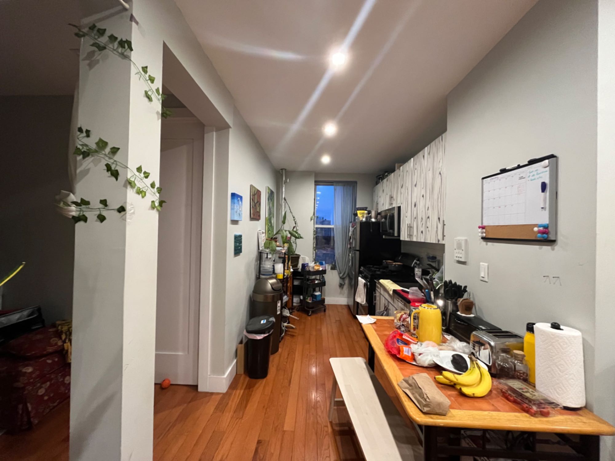 1 room available in 3 bd 1.5 br on 4th/top floor of a walkup building in Flatbush. 10 minutes walk from both the courtelyou stop off Q and 2/5 at Beverly rd. Room can come furnished with bed, small dresser, and desk.
Roommates would prefer women.
Rent- $910 for subletting from the month of June- September. There is an option to be on the renewed lease for October if interested.
Utilities- electric, gas, internet $80-90
Pets welcome, there is a dog living here already
Two current roommates have been living here. One of the roommates plays a guitar so that’s the only noise factor you’ll get. Dynamic in apt is pretty chill, everyone contributes to cleaning and buying paper needs.
Need to be able to show proof of identity, employment , and rental history to be considered .
Cannabis friendly
LGBTQ friendly