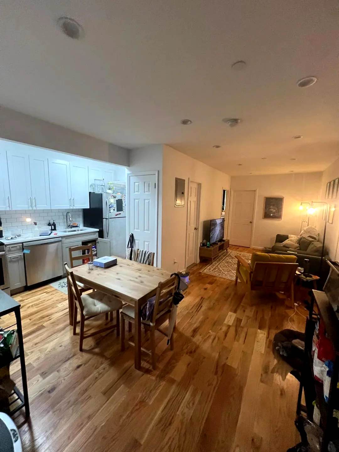 I love this apartment and I've been here for 2 years! My current roommate is moving out, so I'm looking for someone to replace him. The building itself is smaller and therefore very peaceful, it has 8 units in total. There is in-building laundry, industrial style washing and drying machines that cost 3 USD to use. I love the private balcony, it is surrounded by trees and greenery and feels peaceful and secluded from the city. I enjoy drinking coffee out there in the morning or reading during the summer afternoons. Property management is very quick to respond to any issues, and the building super is amazing and works really hard! It's so close to the Utica A train station, which is very convenient. I've loved making this place my home, I hope you will too :)