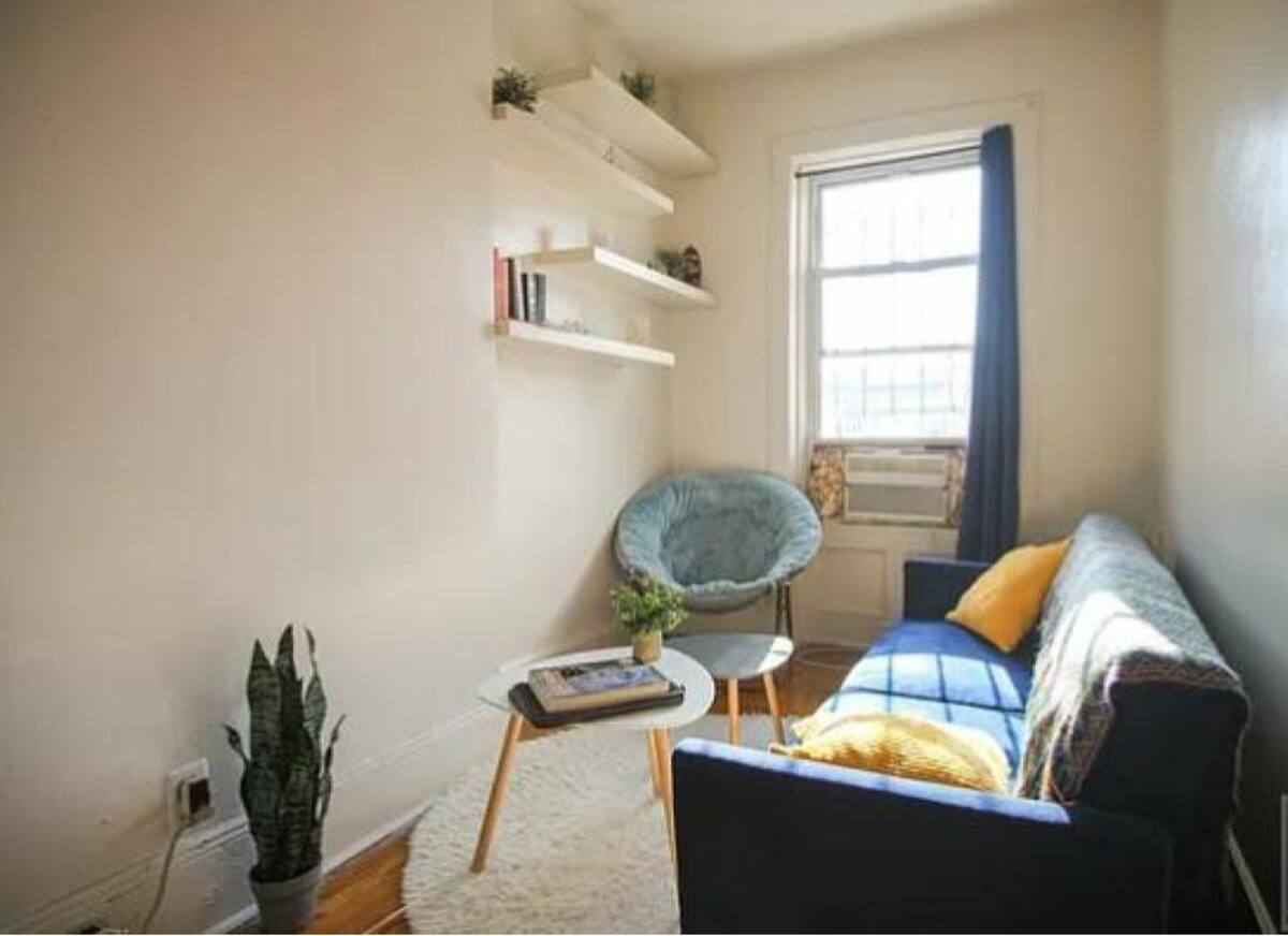 Beautiful, 1 bedroom apt sublet located near St. Nicholas Park in Harlem. This short-term rental includes a living room, kitchen area, a spacious bathroom, an excellent-sized bedroom fitting up to a queen sized bed. All rooms have a window filling the apartment with sunlight all day long. There’s also a large private rooftop area accessible directly from the apartment. The quaint 8-tenant building is just moments from the subway, supermarkets, parks, laundromats and an array of dining and shopping choices
The price include utilities (wifi, gas, electricity, etc). Upon move-in, you would be expected to provide a security deposit (to be discussed).
Sublet starts mid October, around Oct 17 (flexible). Minimum two months but can be up to 4-5 months, depending on your circumstances. Would love to have someone locked in as soon as possible so feel free to reach out and I would be happy to coordinate a viewing (in person or virtual)