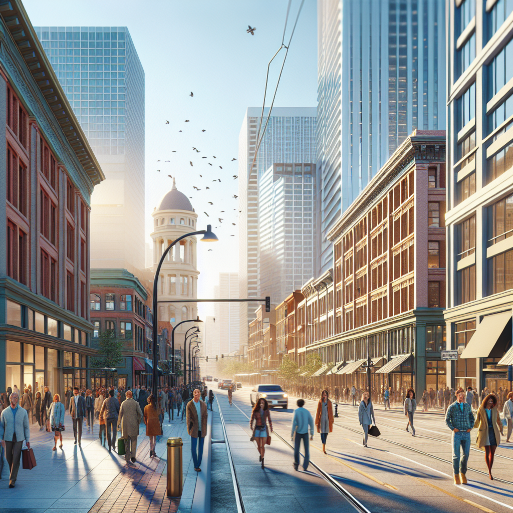 A vibrant street scene in Denver, CO