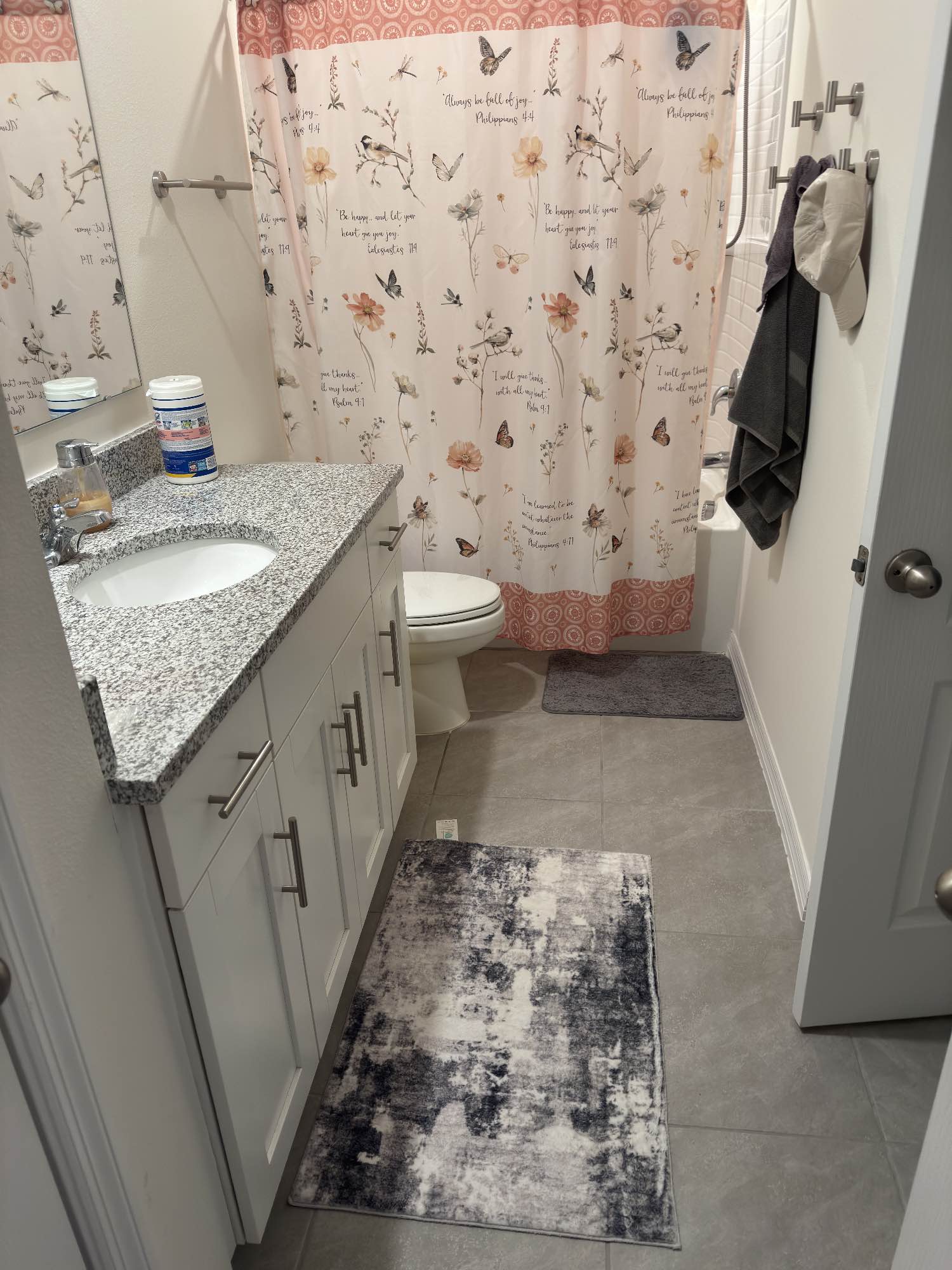 Right now pretty simple and laid-back I do some work on the computer. Go swimming spend most of my time in my room. The bathroom is connected to a jack and Jill type set up but the other room that’s connected to. It is an office so it’s rarely used.