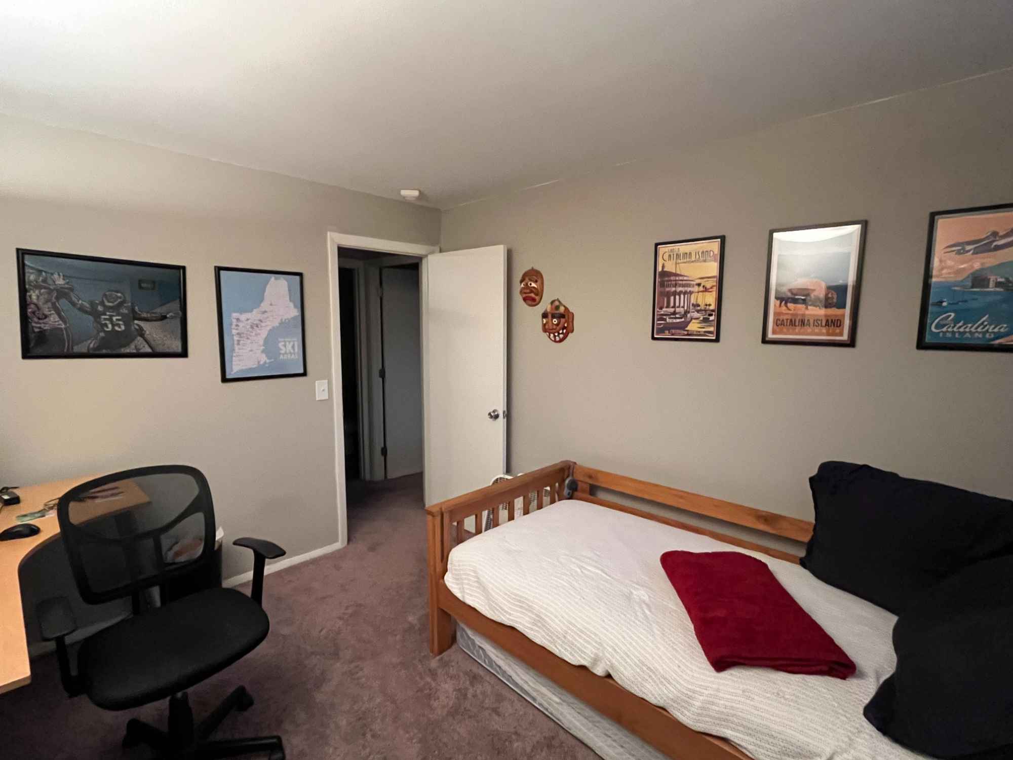 Renting out 2nd bedroom. Currently furnished but you could bring your own furniture. Personal closet, shared bathroom, kitchen, living room, hallway closet, balcony. There is free parking with plenty of space. The apartment is around 1000 square feet and fully furnished but I'm open to additional furnishing if desired. Gym and pool access. Shared yard (no fence), BBQ, dog park, clubhouse. I've been living here on my own for about a year but looking to add a roommate to save money and have another person to hang with. I'm friendly, funny, and i like to travel, explore, go outdoors, ski, or just hang out and whatever. I'm 23, 18 months out of college, so looking for someone around the same age and spot in life. I'm pretty open to most personality types but I would like to meet each other first. 