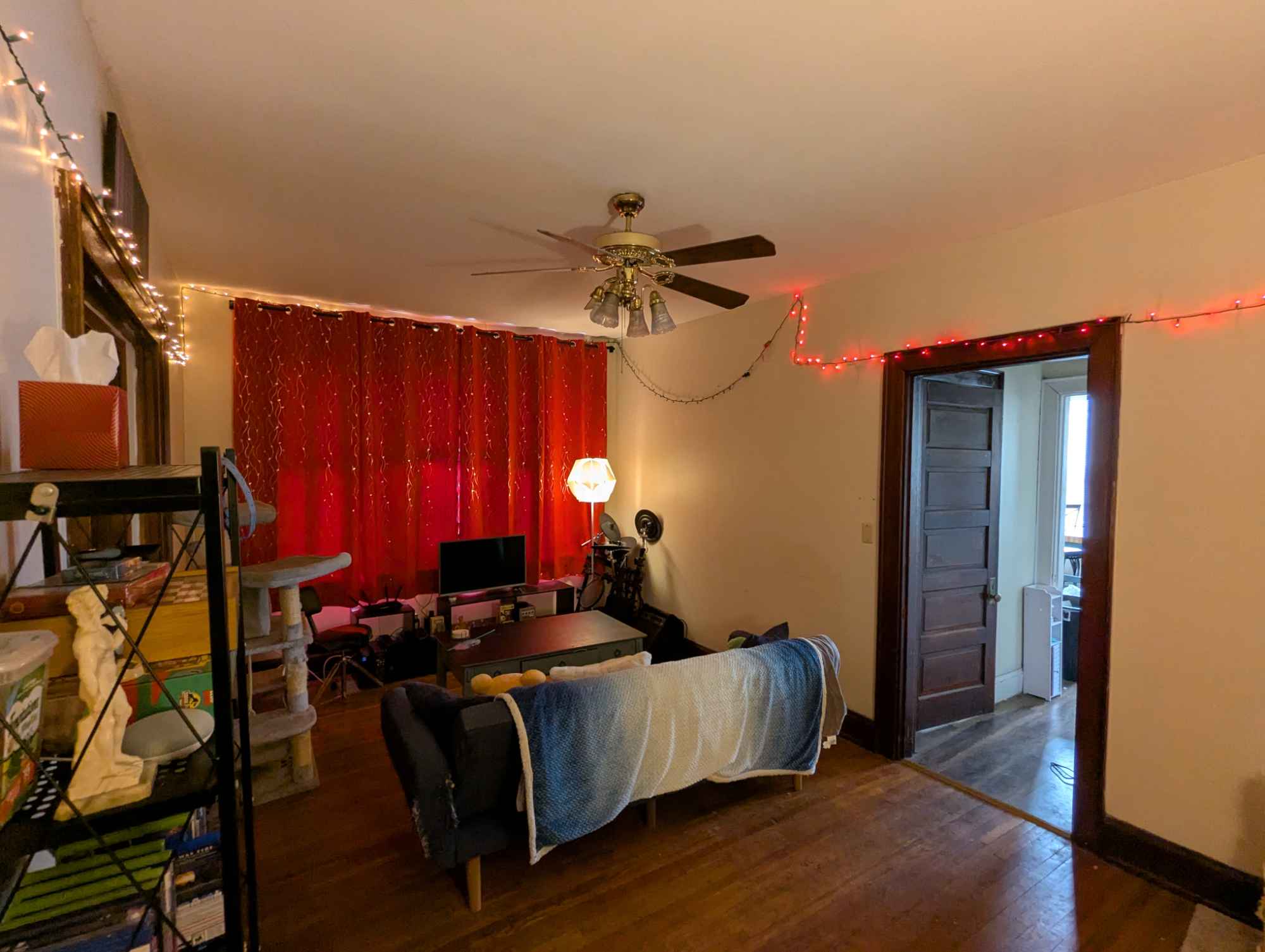 Cat and I looking for roommate in our mostly furnished apartment. I love to cook, garden, watch movies, read, learn languages, and play the occasional single player video game. I have a master's degree in Classical Languages and Literatures, and I'm trying to be a teacher but have spent the last couple of years as the head of a kitchen. like to keep the space organized and tidy, and I try to stay on top of deep cleaning. I am open to any input on organization or decoration- stuff is just where it is because was the only one who brought stuff when I moved in. I don't smoke; I don't drink much or often; have a partner over 1-3 nights a week; I haven't recently but would like to get back into having friends (like 1-4) over for dinner ever few weeks. I try to keep an 11-7 sleep schedule because have a sleep disorder.

Room is roughly 14’ x 11.5’ with an inset closet and a mantle. We’d be sharing a bathroom, living room, and kitchen. Whole unit is probably around 1,100 sq ft. Items left in room will be collected by friend soon. I’m still in the process of accumulating common space furniture, and I would love help decorating and making the space ours. Place has hardwood floors, a dishwasher, radiator heating, coin/app operated laundry in basement, gas kitchen appliances, and utilities except for electric and internet are included (which I have, we would just split).