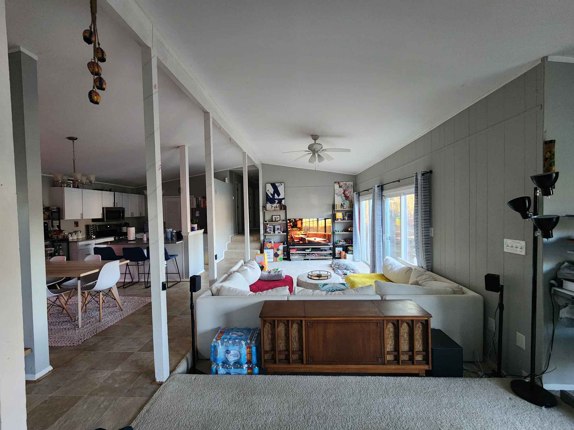 Private Room with a shared bathroom.  It's "semi-private" as I use it mainly for my 2 kids (who are with me a few days out of the week) as it has a tub and if guests come over.  The rest of the house is shared (kitchen, living room, family room, washer and dryer, etc). It's just my 2 kids (6 and 8), our dog (5), and myself (41) living in the house.  I am a therapist/Social Worker working in downtown DC during the week and every other weekend in Fairfax.