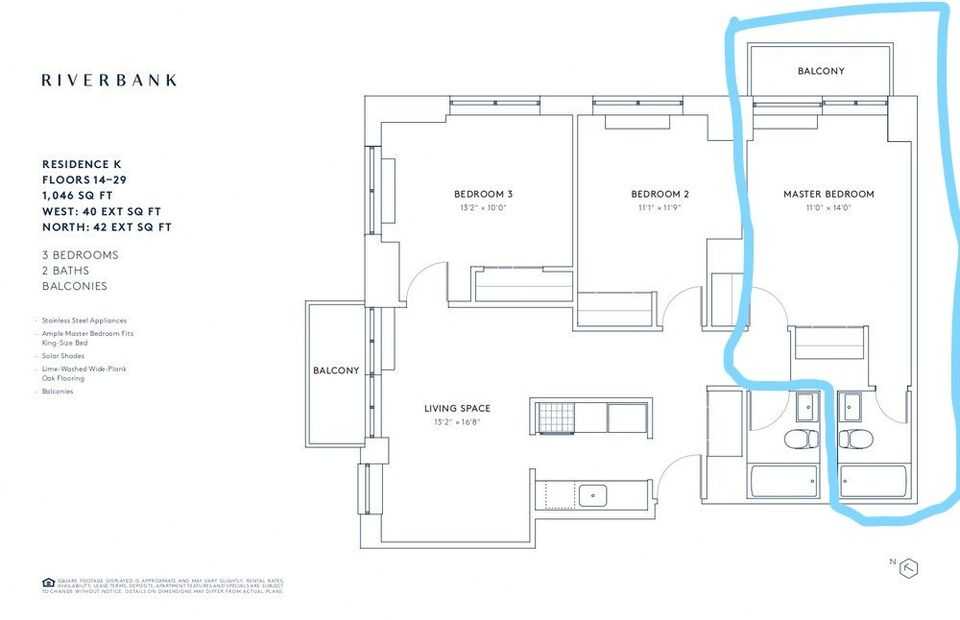 The apartment is a 3 bedroom 2 bathroom space. You will be taking over the master bedroom which has its own balcony and own bathroom.
Roommates: We are two guys in our early mid-20s and we are both in the consulting fields. We both love sports and try to have a good work life balance. We are very respectful of the living space and we are looking for someone that likes to keep the space clean as well.
Amenities: Gym, swimming pool, steam room and sauna, BBQ grills, laundry in the building, pool table and ping pong table, yoga room, study lounges, doorman, mailroom, package concierge service, dry cleaning services ($)
Transportation:
• nearest ACE line - 0.5 miles away
• Nearest 123 line - 0.6 miles away
• Nearest NQRW /BDFM / 7 line - 0.6 miles away
Address: 560 W 43rd (Building name is Riverbank)
Lease duration: 12 months
Price: $2900
Move in - July 1st (flexible)
Bedroom Furniture: The master bedroom is unfurnished. Rest of the apartment (living room) is already furnished.
Pictures:
#1-4 - Front of the building and lobby, and floorplan (blue outline is your room)
#5-8 - Living Room, Dining room, Balcony in the living room and it’s view
#9-12 are the pictures of the master bedroom which you will be taking over (orange light on the left is your private bathroom) and your private balcony
#13 and up are all amenities in the building