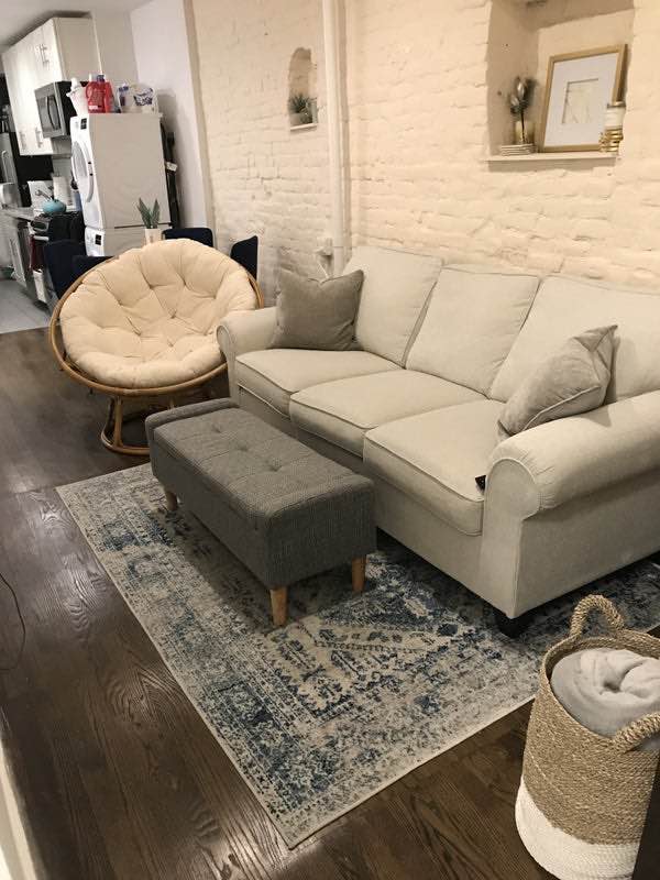 Hi everyone! We are looking for a new roommate to fill our 3rd bedroom in a 3bd/1bath for a Nov 1 move-in. The apartment is in the middle of the East Village, conveniently located to the L, 4-5-6, F, and RW trains. It's right in the center of the neighborhood surrounded by tons of restaurants, bars, and shopping.

The place has a newly renovated kitchen with full-size appliances (including a dishwasher) and **in-unit washer & dryer**. The living room is fully furnished and the kitchen fully stocked with cookware. 

The room has 2 large windows that gets amazing natural light all day and recessed overhead lighting. The room is about 8x11, it fits a queen (there isn't a closet but is plenty of room to add one with a queen or full bed and desk).

We are 2 females in our early 30s. Our weeks are a mix of work, fitness classes, and happy hour/dinner out, and we love to be out taking advantage of all the city has to offer during the weekend. We're looking for a female in her late 20s-early 30s who enjoys watching trash tv on the couch as much as a night out. 

To move in you’ll have to submit the typical documentation to be officially accepted and added to the lease. Your share of the rent is $2100. To move in you'll need 1st month's rent, & security deposit (1 months rent).

This would be for a 1-year lease starting Nov 1, but our current roommate is moving into her boyfriend's apartment so move-in day could be a little flexible around then. Her furniture is also available for purchase if you would like the room to be furnished.