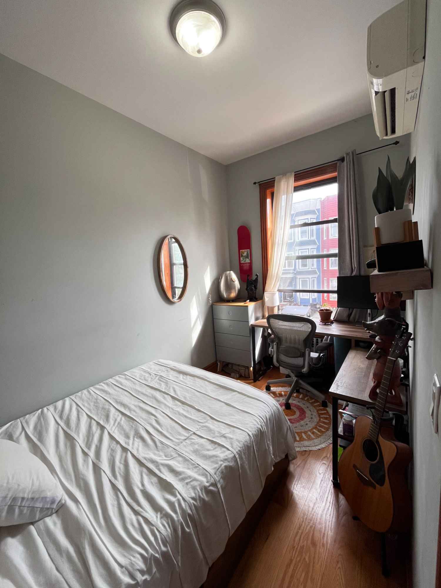 Looking for a new roommate to start the lease with. Its a three bedroom, 2 bath. Myself and the other roommate both work in finance and are 31 year old males. We're both very clean and keep things pretty chill. Dishwasher and washer and dryer in unit. Main common area is furnished but the room itself isn't. Tucked away in Greenpoint by McGolrick park, it is close to the G and all the good bars and restaurants in the neighborhood.
