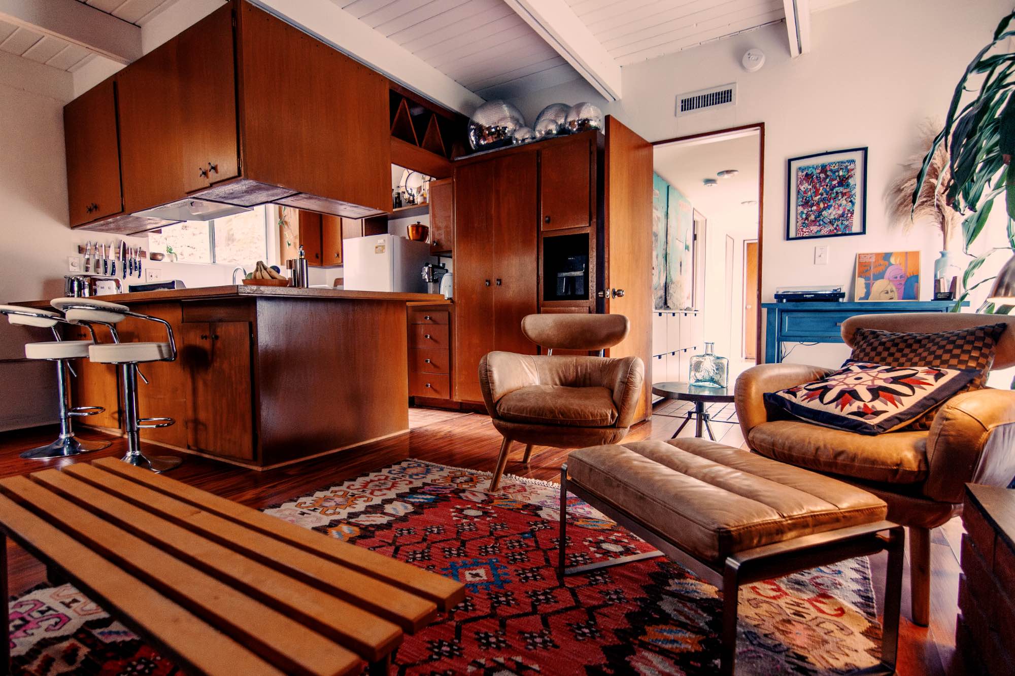 Howdy!
I have a room available starting November 1st in my 1960s hideaway in the hills of Elysian Park. We call it “The Disco Cabin” due to its 1960’s Lautner-esque architecture and retro décor. The home is tucked up in a secluded cul-de-sac and surrounded by trees and nature. It’s one of the quietest and coolest areas in LA (typically 10–15º cooler than the rest of the city).
It's a tranquil getaway, just minutes from the 5, 101, and Elysian Park Trail. The main house is a 2BD/1BA with a Japanese garden and a brick-laid patio with built-in wooden seating. Out back, there’s an ADU studio with its own private bathroom and balcony that I use as my workspace.
The neighborhood has a Topanga/Laurel Canyon feel, home to many famous artists and architects (The Jules Salkin House by John Lautner is a few houses over) There are also several accessible hiking trails, public gardens (best views of DTLA) and seventeen public steps/stairways (Baxter Steps is a nine-minute walk away)
I’m looking for a kind, responsible, and creative roommate who can appreciate the home and neighborhood for what they are. I feel I lucked out finding this space and it’s important to me to maintain a good relationship with the homeowner.
I’m a 36-year-old documentary filmmaker/DP/photographer. I travel often for work, and when I’m home, I usually spend most of my time working on projects in the studio out back - so the right person will often have the home to themselves. My ideal roommate is clean, self-aware, and comfortable helping look after the home while I’m away.
The available bedroom is currently set up as a second office but will be cleared out by November 1st. It has a private closet with built-in shelving and a high window that looks up the hill with nice sunrise light through the trees. The home is mostly furnished save for the available bedroom. I’m open to changes and additional furnishing - a roommate with a sense of style is a plus!
Additionally, I’m open to renting the master bedroom (not pictured) to the right couple, in which case I’d take the second bedroom. Since I’m not home often, this could be a great fit. We’d work out a different rate depending on use and access. Just putting it out there in case a friendly couple is looking!
Rent - $1,900/Month
Fiber Internet - $45/Month/Person
DWP - $45/Month/Person
Gas - $15/Month/Person to $150/Month/Person depending on use
Deposit - $1,900
Available - Nov. 1st 2025