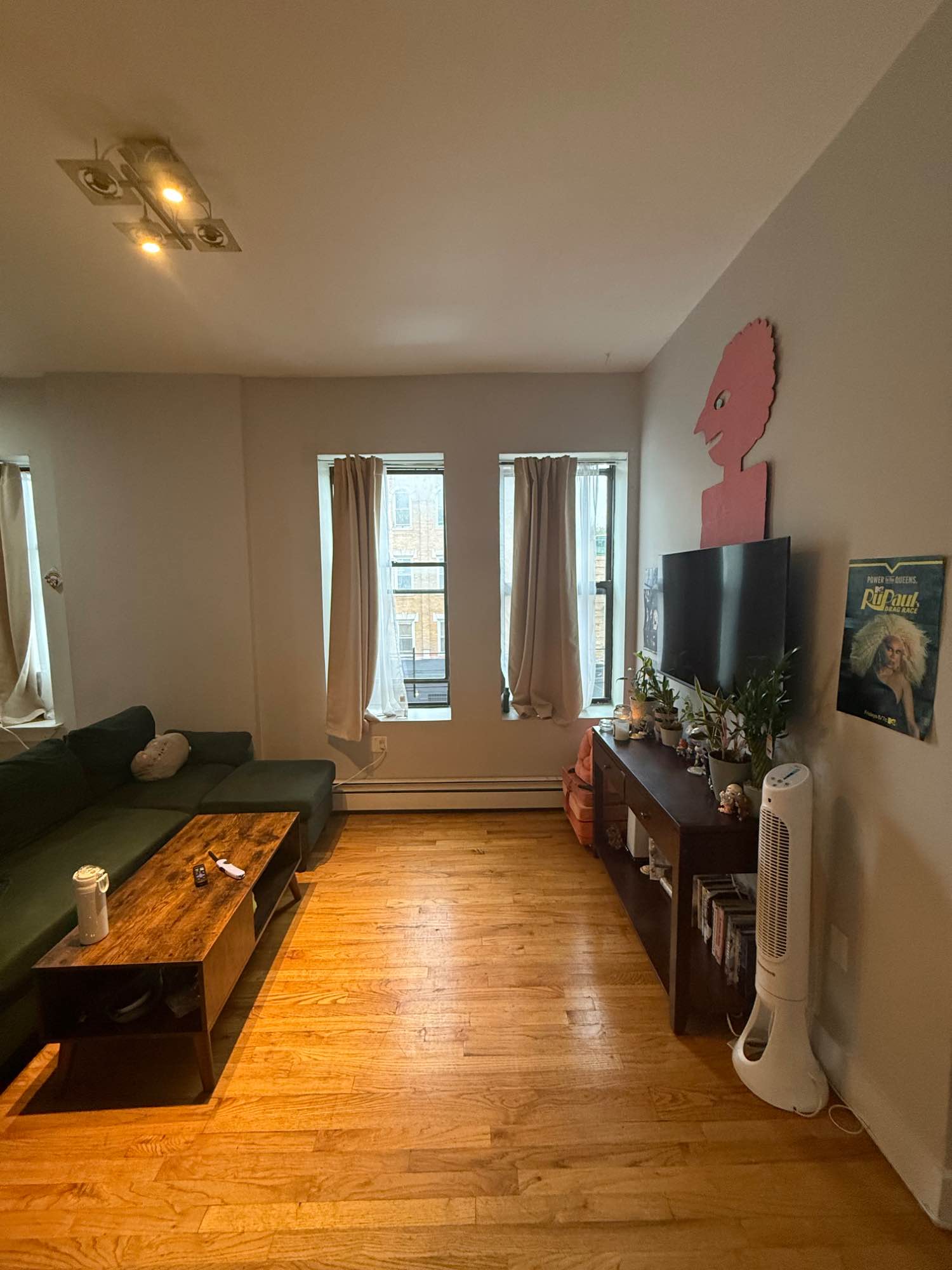 Hello! I am looking for a tenant to takeover one spot on our lease, I and my two roomates will be staying and we are looking for someone clean and responsible, we are all 21-23, student or working full time, afab, and lgbtq+ friendly. Laundromat is a one minute walk, the C is a 6 minute, and B47 is a one minute walk away. Common space is fully furnished! Please let me know if you have any questions!