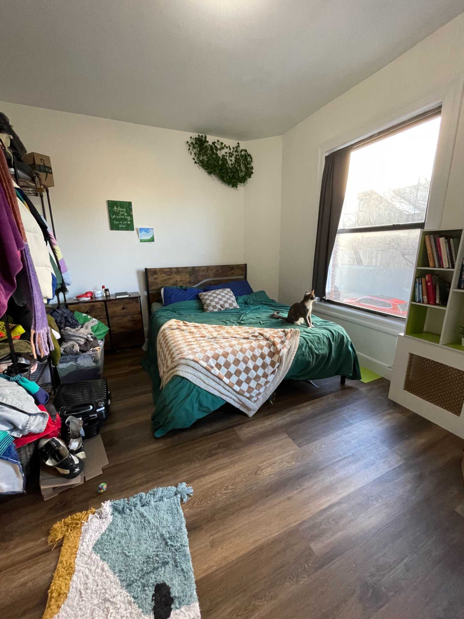 1 room open in 2 bed/1 bath, $1,170/month + utilities, Hamilton Heights/West Harlem (West 149th St), 5min walk from A/C/D/B/1 trains. I’ve lived here for a year, current roommate is moving out and I’m looking for someone to sign on for another year with me! Preferably looking for other queer/LGBTQ+ folks, or LGBTQ+ friendly. No couples.
Move in requirements: 1st months rent ($1,170), security deposit ($1,170), and be approved through building application process (income & employment verification, credit check, etc).
About the apartment: Apt is on 2nd floor of a 6-floor elevator building, laundry in basement. Utilities + WiFi average $100/month per person depending on weather. The open bedroom has two big windows with lots of sunlight (NE facing), and it’s on the opposite side of the apartment from my bedroom so good amount of privacy as well. Bedroom is around 14x11 ft big (not exact, it’s likely a bit bigger but not a square room) can fit Queen bed comfortably. There’s no closet but there’s plenty of space for a wardrobe. Radiator heat and window ACs in the summer. Most of the furniture is staying, but I’m not married to all of it if you’re moving with stuff! Lots of room to add your style too m
About me: 24, he/him, queer/gay, leftist. I’ve lived in the city for ~2 years. I work in Human Resources at a bank Mon-Fri, on a hybrid schedule (2 days at home, 3 in office). In my free time I love making art, watching tv, being outside and with friends. 420 friendly! The building does allow cats and small dogs (kitty that currently lives here will be moving out with current roommate). I am fairly clean and would like someone who equally keeps shared spaces clean. Hoping to build some community with the person I live with!!
Happy to answer any questions!