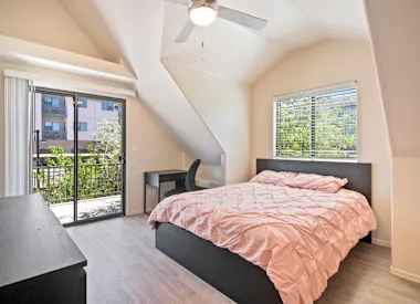 The Benedictine is a modern, fully furnished 5 bedroom/ 2 bathroom townhome located in the central area of Tucson, AZ. We currently rent the home by the room at the very low rate of $599 per month, making it a cost-effective housing option. Our home is fully furnished located in the Sam Hughes historic neighborhood, recognized for its early 20th-century homes and unique architecture, and was added to the National Register of Historic places in 1994. Located near local hospitals, the U of A, shopping, fine dining and fast food.