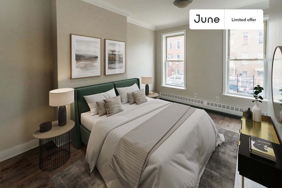 Move in with us before April 30th and stay until May 31st or later, and enjoy our limited-time discount on your first month! $200 off in NYC. Hurry up!
Full bedroom in a 4 bedroom / 2 bathroom apartment!
Check out 3D tour now: https://jnhm.es/84S
This Full room in Bushwick is available on a flexible 1-18 month lease. Monthly rent rate is determined by furnishing preference, move-in date and move-out date. Speak to a June representative for recommendations on the best stay duration for the lowest rate, and learn more about this home on the June website: https://jnhm.es/6aV
Amenities of this home: Dishwasher, Furnished Common Areas, Wi-Fi - Paid separately (High-Speed), Guarantors Allowed, 32-inch Flat-Screen TV, Laundry in building (free), Enclosed backyard, Hardwood Flooring, Microwave, Oven, Refrigerator, also, this unit is conveniently located, several local parks, restaurants and bars are just minutes away.
About June Homes: Welcome to the easiest rental experience of your life. Rent furnished or unfurnished apartments for 1 - 18 months, bypass hidden costs and broker fees and enjoy an easy move-in. As a resident, you’ll have access to 24/7 support and monthly cleanings of the home’s shared spaces. Sign up now to apply online for your next home with June: https://jnhm.es/sign-roomi
Interested? Use this listing ID when speaking to June team: #1294 D