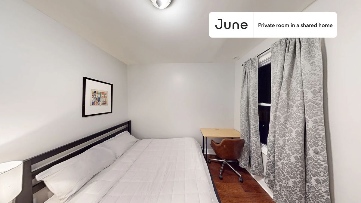

PLEASE NOTE: This is a private room in a shared apartment. You will have your own bedroom and shared common areas (kitchen, bathroom, etc.) with other residents.

Full bedroom in a 3 bedroom / 1.5 bathroom apartment!

Check out 3D tour now:  https://jnhm.es/Yi

This  Full room in Anacostia  is available on a 12 month lease or a flexible short term (31 to 364 days) lease. You pick your custom start and end date. Monthly rent rate is determined by furnishing preference, move-in date and move-out date. Speak to a June representative for recommendations on the best stay duration for the lowest rate, and learn more about this home on the June website:  https://jnhm.es/5MD

Amenities of this home:   Furnished Common Areas,    Wi-Fi - Paid separately (High-Speed),    Guarantors Allowed,       Street parking - City permit required,    Laundry in home (free),       Wall-Mounted TV,    Hardwood Flooring,    Microwave,    Oven,    Refrigerator,   also, this unit is conveniently located, several local parks, restaurants and bars are just minutes away.

About June Homes: Welcome to the easiest rental experience of your life. Rent furnished or unfurnished apartments on a 12 month lease or a flexible short term (31 to 364 days). As a resident, you’ll have access to 24/7 support and monthly cleanings of the home’s shared spaces. Sign up now to apply online for your next home with June: https://jnhm.es/sign-roomi

Brokers welcome! Contact us for more details.

Interested? Kindly note that the minimum stay duration would be 31 days. 

Use this listing ID when speaking to June team:  #808 A