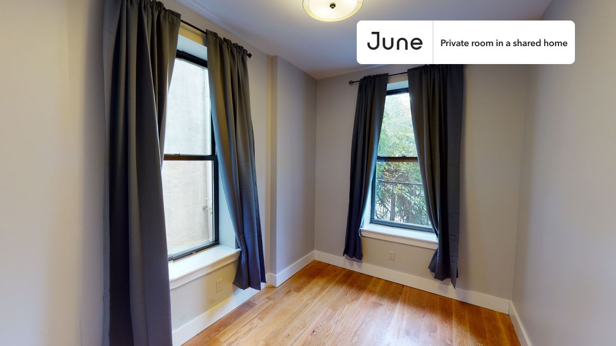 

PLEASE NOTE: This is a private room in a shared apartment. You will have your own bedroom and shared common areas (kitchen, bathroom, etc.) with other residents.

Full bedroom in a 3 bedroom / 1 bathroom apartment!

Check out 3D tour now:  https://jnhm.es/V1

This  Full room in Bedford-Stuyvesant  is available on a 12 month lease or a flexible short term (31 to 364 days) lease. You pick your custom start and end date. Monthly rent rate is determined by furnishing preference, move-in date and move-out date. Speak to a June representative for recommendations on the best stay duration for the lowest rate, and learn more about this home on the June website:  https://jnhm.es/5Hk

Amenities of this home:   Wi-Fi - Paid separately (High-Speed),    Guarantors Allowed,       32-inch Flat-Screen TV,       Laundry - Paid separately (in building),    Furnished Common Areas,    Mini Split,    Hardwood Flooring,    Microwave,    Oven,    Refrigerator,   also, this unit is conveniently located, several local parks, restaurants and bars are just minutes away.

About June Homes: Welcome to the easiest rental experience of your life. Rent furnished or unfurnished apartments on a 12 month lease or a flexible short term (31 to 364 days). As a resident, you’ll have access to 24/7 support and monthly cleanings of the home’s shared spaces. Sign up now to apply online for your next home with June: https://jnhm.es/sign-roomi

Brokers welcome! Contact us for more details.

Interested? Use this listing ID when speaking to June team:  #692 B