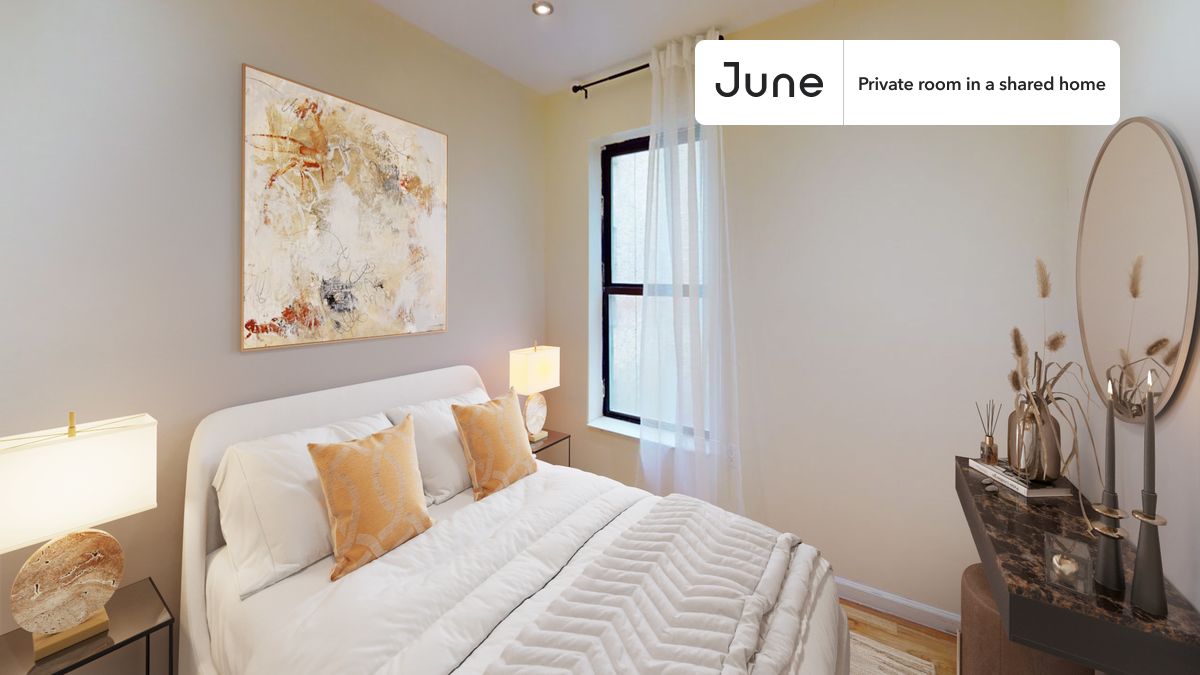 PLEASE NOTE: This is a private room in a shared apartment. You will have your own bedroom and shared common areas (kitchen, bathroom, etc.) with other residents.
Queen bedroom in a 6 bedroom / 3 bathroom apartment!
Check out 3D tour now: https://jnhm.es/8fA
This Queen room in Upper West Side is available on a 12 month lease or a flexible short term (31 to 364 days) lease. You pick your custom start and end date. Monthly rent rate is determined by furnishing preference, move-in date and move-out date. Speak to a June representative for recommendations on the best stay duration for the lowest rate, and learn more about this home on the June website: https://jnhm.es/6z8
Amenities of this home: Dishwasher, Furnished Common Areas, Wi-Fi - Paid separately (High-Speed), Elevator, Guarantors Allowed, Laundry in home (free), Courtyard, Wall-Mounted TV, Hardwood Flooring, Microwave, Oven, Refrigerator, also, this unit is conveniently located, several local parks, restaurants and bars are just minutes away.
About June Homes: Welcome to the easiest rental experience of your life. Rent furnished or unfurnished apartments on a 12 month lease or a flexible short term (31 to 364 days). As a resident, you’ll have access to 24/7 support and monthly cleanings of the home’s shared spaces. Sign up now to apply online for your next home with June: https://jnhm.es/sign-roomi
Brokers welcome! Contact us for more details.
Interested? Use this listing ID when speaking to June team: #1796 E