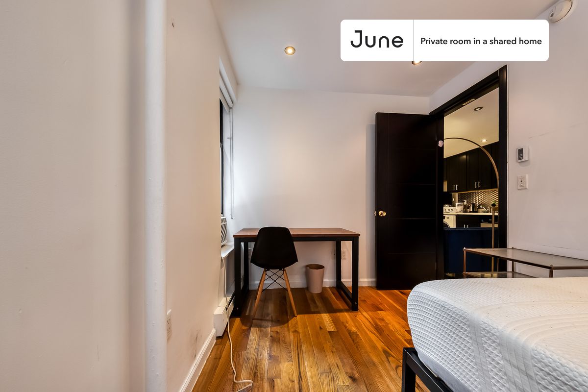 

PLEASE NOTE: This is a private room in a shared apartment. You will have your own bedroom and shared common areas (kitchen, bathroom, etc.) with other residents.

Full bedroom in a 5 bedroom / 2 bathroom apartment!

Check out 3D tour now:

This  Full room in Central Harlem  is available on a 12 month lease or a flexible short term (31 to 364 days) lease. You pick your custom start and end date. Monthly rent rate is determined by furnishing preference, move-in date and move-out date. Speak to a June representative for recommendations on the best stay duration for the lowest rate, and learn more about this home on the June website:  https://jnhm.es/6Dy

Amenities of this home:   Dishwasher,    Furnished Common Areas,    Wi-Fi - Paid separately (High-Speed),    Guarantors Allowed,       Dining area,       Laundry in home (free),    Wall-Mounted TV,    Hardwood Flooring,    Oven,    Refrigerator,    Air conditioning | Central AC,   also, this unit is conveniently located, several local parks, restaurants and bars are just minutes away.

About June Homes: Welcome to the easiest rental experience of your life. Rent furnished or unfurnished apartments on a 12 month lease or a flexible short term (31 to 364 days). As a resident, you’ll have access to 24/7 support and monthly cleanings of the home’s shared spaces. Sign up now to apply online for your next home with June: https://jnhm.es/sign-roomi

Brokers welcome! Contact us for more details.

Interested? Use this listing ID when speaking to June team:  #1864 A