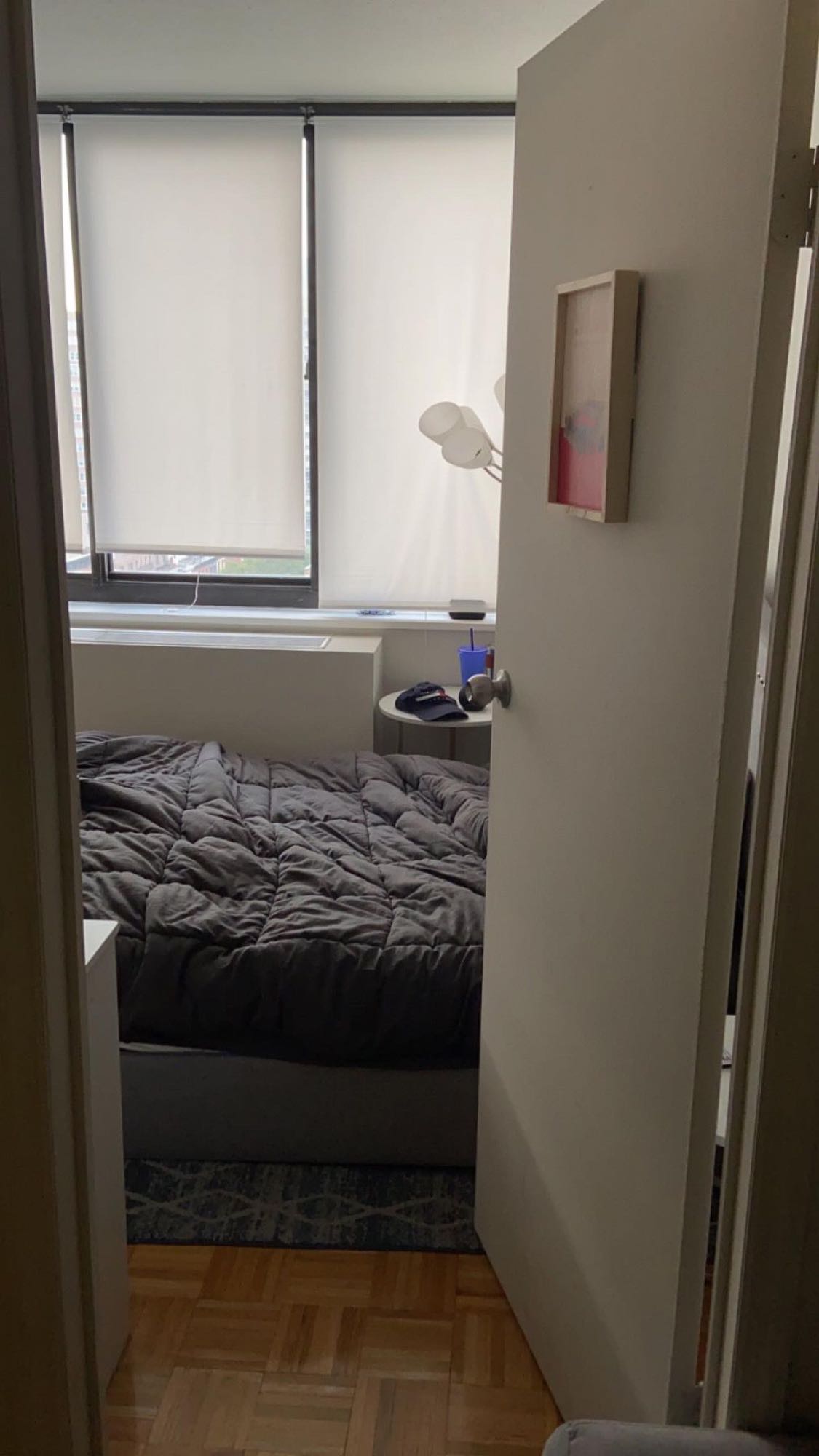 This is a 2 bedroom apartment in a luxury building with a living room, kitchen, and shared bathroom. 24 hour doorman. Laundry on the floor. Personally, I have loved living here for the past year. It’s also a block away from Trader Joe’s, has a decent view, and a sky deck on the roof which is gorgeous. 