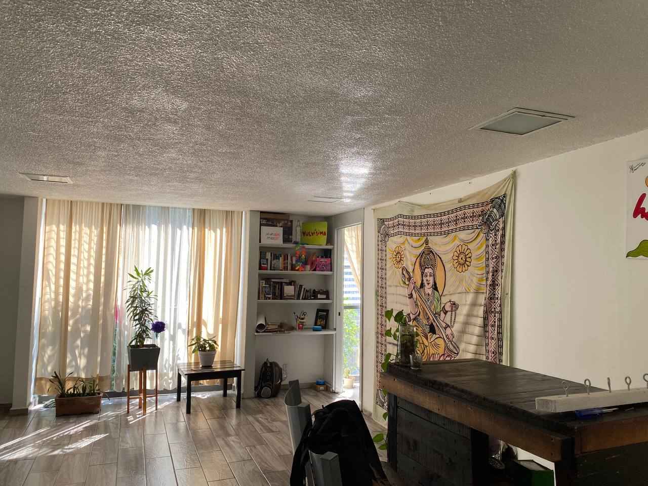 Es un Depa grande (120m) y muy iluminado, son 3 habitaciones + 1y1/2 baños. Está por ahora disponible el cuarto “pequeño” (es de aprox 3.5x3.5), pero igual tiene una ventana grande y un clóset re amplio, y el espacio da super cómodo para una cama matrimonial.
Está en la Obrera, muy cerca de eje centra a dos cuadras de metro obrera y unos 10min de San Antonio Abad y Lázaro Cárdenas.
Las recámara no está amueblada pero el departamento sí, hay lavadora, cocina, sala, etc., todo es de uso común, sin embargo hay algunas reglas específicas respecto al uso común de espacios y utensilios.
En el depa vive mi gatita entonces por el momento preferimos a alguien sin animalitos.
La renta incluye servicios (internet, agua, luz, gas). Uno de los temas más importantes para nosotras es construir un hogar con una convivencia chida y hacernos cargo de la limpieza entre todes, la convivencia y la limpieza son temas fundamentales.
Los que nos parece muy importante respecto de los acuerdos de convivencia es:
contemplar la casa como un hogar compartido, que haya comunicación y podamos construir armonía;
mantener recogido y limpio siempre y hacernos cargo de la limpieza a profundidad cada 15 días, cada quien la de su recámara y juntas la de la casa a través de una división de tareas;
sólo hacer fiesta muy de vez en cuando;
ser chidxs, proactivxs, clarxs, respetuses con cada quien y su espacio
compartir los gastos del hogar que sean necesarios: arreglos, productos de limpieza etc.
Si luego de leer esto, sigues sintiendo que es un lugar para ti y te gustaría agendar una visita y una conversa para conocernos, me avisas y nos ponemos de acuerdo.
Las recámaras no estarán amuebladas, pero el departamento, hay lavadora, cocina, sala, etc.
La renta son 5000 con servicios incluidos (internet, agua, luz, gas).
Para nosotras lo más importante es la convivencia chida y la limpieza.