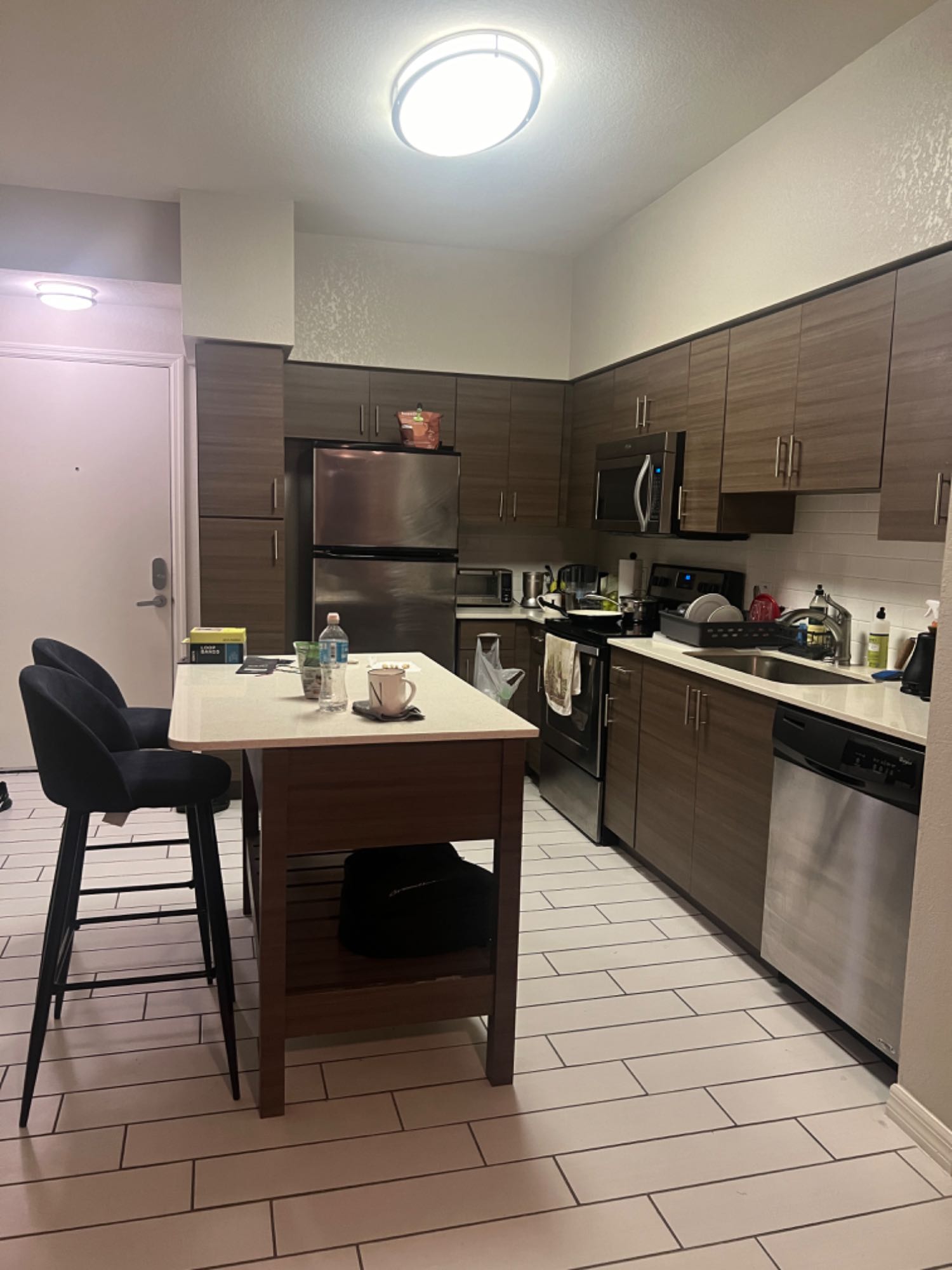 Hello I’m at AMLI Dadeland 
8250 SW 72nd Ct Miami 33143 

You’ll have your own room with private bathroom , gym , Yoga , swimming pool, in unit washer and dryer, business space . Walking Distance to Metro Rail, Target, CVS ,Dadeland Mall shopping and Dining 