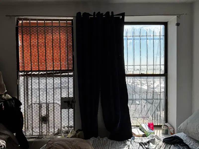 THREE BEDROOM APARTMENT
Room is 120 sq ft, high ceilings, has one closet and an above storage compartment. Room also has two windows, one of the windows with bars that allow an AC unit to be placed in. Apartment is two floors and the sublet room is located on the second floor.
- 2 bathrooms, one of the upper floor has a shower while the one on the lower floor is just a sink and a toilet
- the mattress of the room will be coming with me but I am willing to leave a lot of furniture, shelves, the bed frame if you would like. I will also be willing to get rid of anything you don't want. There’s a desk that’s pretty basic but I’m also willing to leave. But I’m going to clean out everything and make sure it’s nice and spotless before anyone moves in.