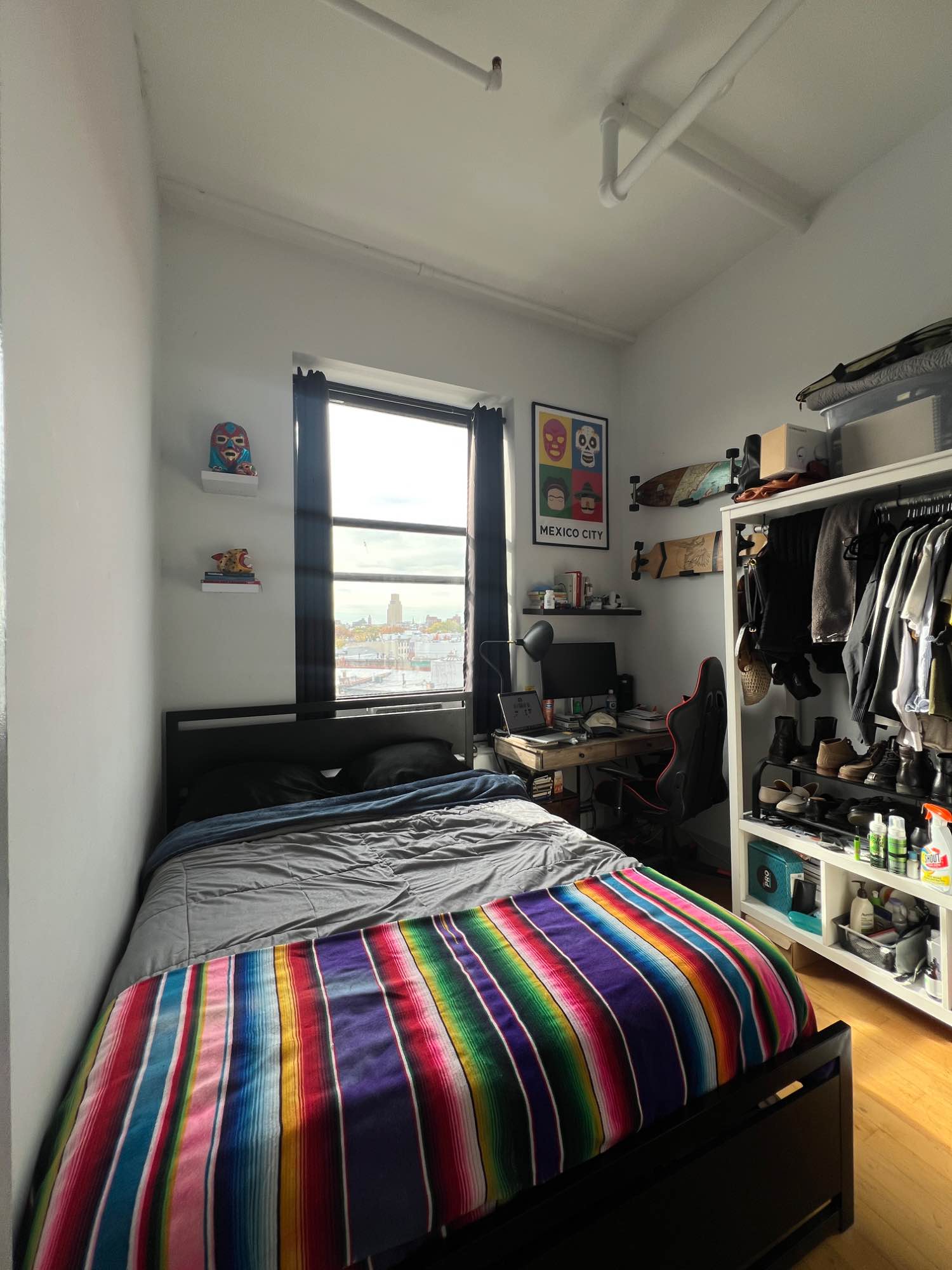 Top floor unit in a new building with lots of natural light near M and L train. In unit laundry and modern appliances. Elevator in building and parking lot attached next door. 4 minute walk to M and 8 minute walk to L. Near Maria Hernandez park, grocery stores, restaurants, and other great Bushwick locations.