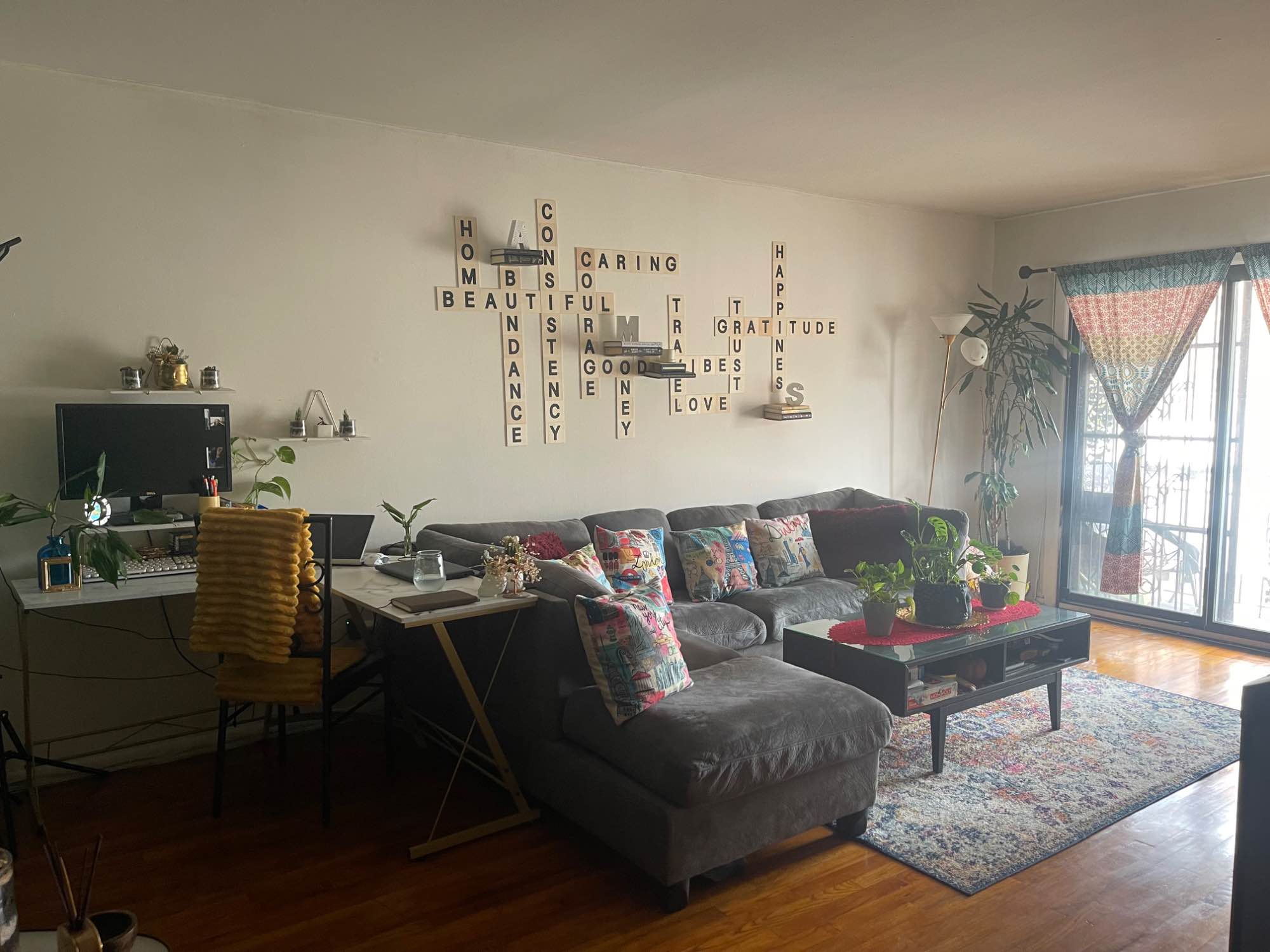 Large spacious room with a half bath all to yourself. Also, a huge window facing the garden, so it’s nice and quiet. The whole apt is fully furnished but the room will be empty. Utilities are included in the rent, so you don’t need to worry about water, electric, or wifi. 