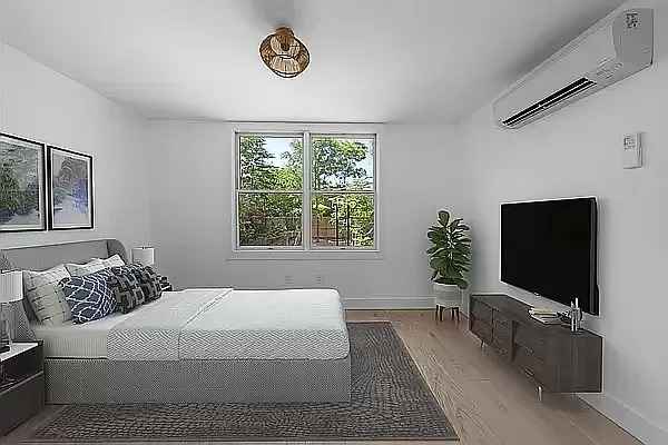 Looking for a friendly and responsible fourth roommate to join our lease ASAP in our incredible 4 bed 2 bathroom fully-furnished Bed-Stuy townhouse!

THE SPACE:
Your room (pictured, will be unfurnished) is 9'x13', with a large window and a closet, looking out into the backyard. We have a huge kitchen and living space, in-unit laundry, dishwasher, lots of storage space, and a big ol’ private backyard (a fixer-upper but she's got good bones) with a shed. Kind and respectful neighbors, fast wifi, split AC/heat! We seriously love this place. The chipotle 3 blocks away doesn't hurt either.

ROOMATES:
We are Gideon (27), Jason (28) and Alex (27). Jason and Alex work in-office and Gideon works from home. We’re all easygoing dudes who enjoy playing music, writing, comedy, games, fitness, and movies. We like to hang out together, watch shows, and sometimes host events (weekly writing night, movie nights, the occasional party). We all happen to be the same shoe size (10). Not relevant but do with that what you will. Gideon has a very sweet Maltese Poodle named Monster who will be joining us in October, so you must love dog. Also, this goes without saying, but we are frequent patrons at our local Chipotle.

NEIGHBORHOOD:
We're in a smokin’ hot centrally located spot on Bed-Stuy/Bushwick border with tons of cool stuff within walking distance – BKLYN blend, Coyote Club. We're a 10 minute walk to both the G and the JMZ trains, directly near the B43 and B54. Not to mention a 10 min walk to Chipotle, huge!

Williamsburg and Bushwick are just a 20 minute walk, and 30 min subway to Manhattan. 8 min walk to Herbert Von King park. Multiple grocery stores and gyms very close by. Most importantly, Chipotle is a mere 3 blocks away.

RENT:
Rent is $1600/month (before utilities). Looking for someone to join our 1 year lease ASAP! (Chipotle is not included but their bowls are very reasonably priced in our opinion).

WE’RE LOOKING FOR
Someone who’s easygoing, creative, responsible, and wants to be friends with their roommates. All types and stripes are welcome. Upon applying, please include a short description of yourself and your Chipotle order.

Please reach out if you think you're a good match!
