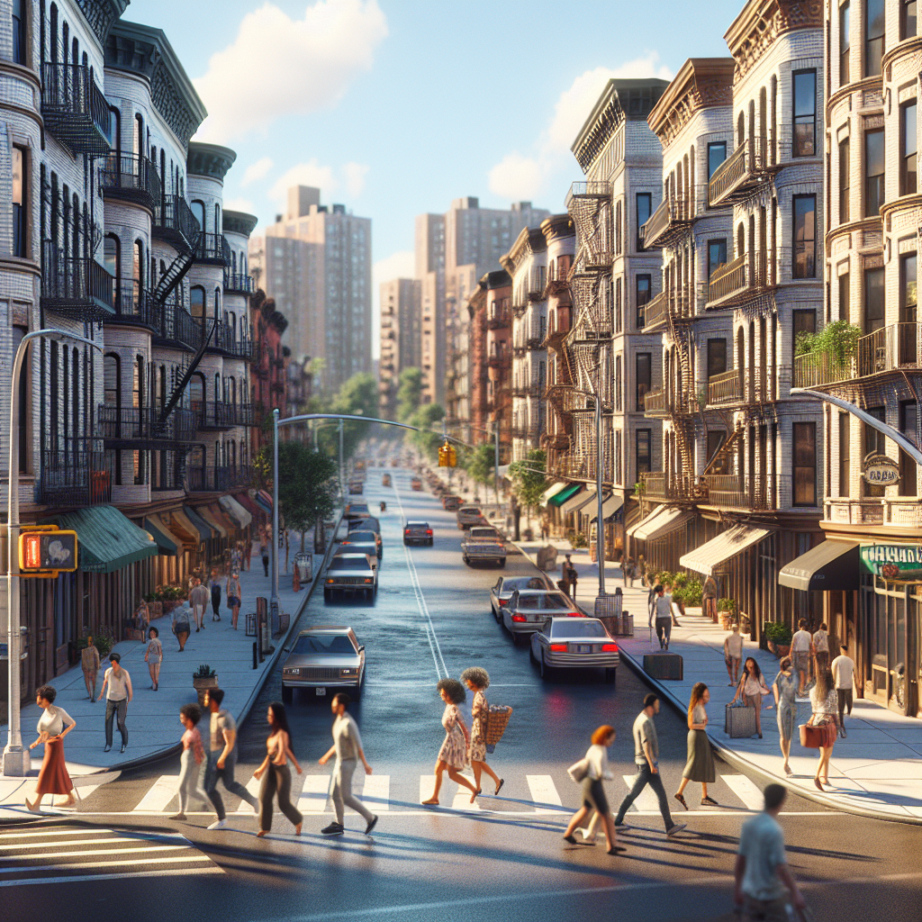 A vibrant street scene in NY