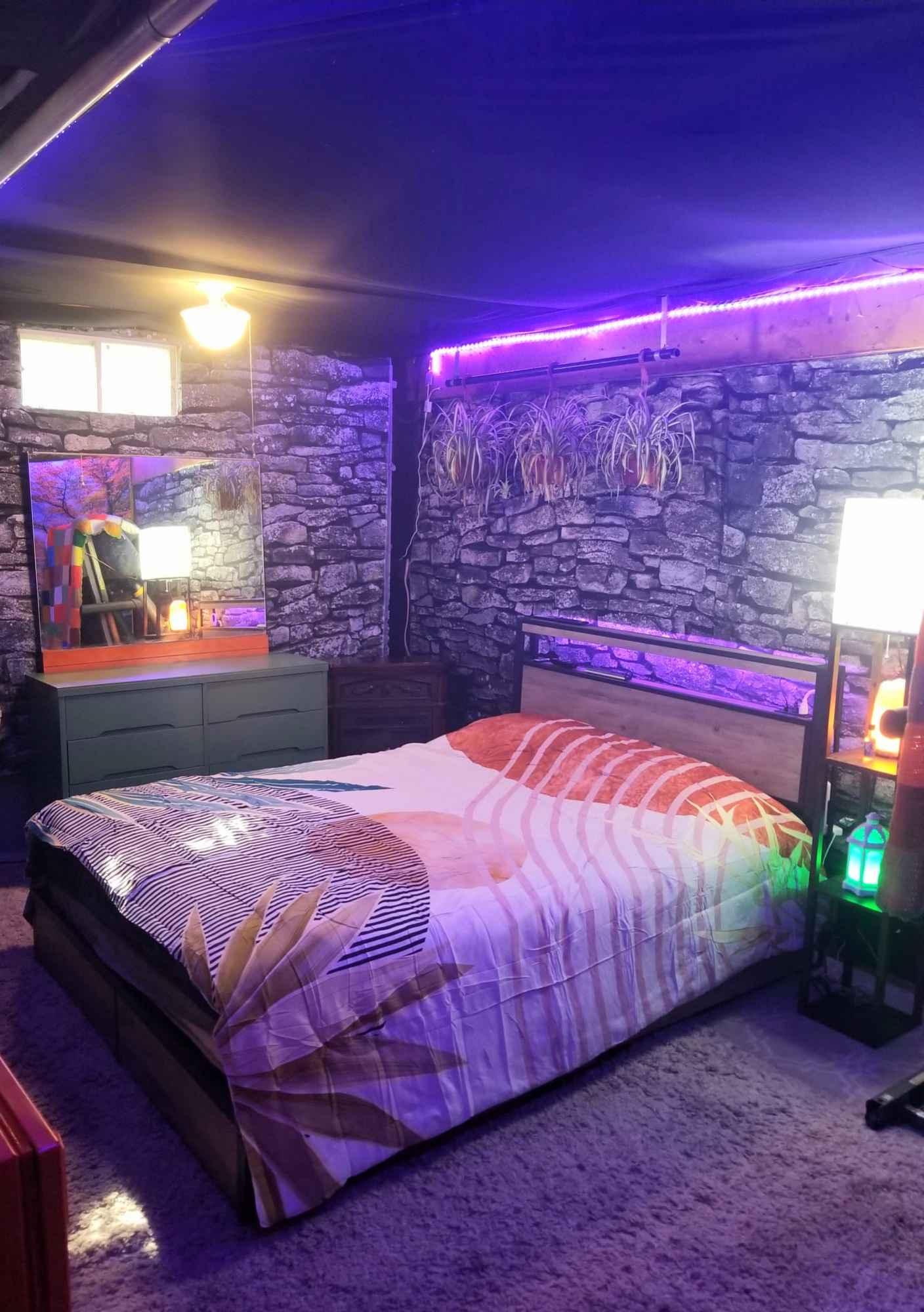 This 2,830 sq. ft. modern, spotless home is designed to feel like a vacation retreat every single day. Nestled on 2.07 acres, it offers direct access to the outdoors while still being stylish, clean, and community-friendly.

3 floors (including a finished basement)
Hardwood floors & cathedral ceiling
Fully equipped kitchen with dishwasher, oven, fridge, microwave, coffee maker, juicer, dehydrator, toaster
Washer & dryer
Fireplace & wood stove for cozy nights
Long paved driveway + 2-car garage for storage

All utilities included: propane, electricity, water, firewood, Wi-Fi, cable, Netflix, trash service

Lake Living & Outdoor Oasis
This isn't just a house its lake living at its best. A 2-minute walk to the lake, where you'll have access to canoes and motor rafts, plus trails that weave through nature.

The backyard is a private tropical-style resort with:
Massive in-ground pool with LED acrylic furniture & ambient lighting
Tiki torches, tiki statues, bamboo fencing, and frog pond for atmosphere
Poolside bar, BBQ grill, and pool house with fridge for entertaining
25-ft outdoor projection screen for summer movie nights under the stars
Fire pit, outdoor stage, fountain pond, wild fruit trees
Games like cornhole, horseshoes, basketball hoop, lawn games, putting green on top of the stage.
Front porch for relaxing and watching the humming birds feed from feeders, has planters growing fresh herbs.

Private Camping Grounds on Property
Want to camp without leaving home? This property has it:
Picnic tables, hammocks, and tents ready to go
Multiple fire pits including a giant pallet bonfire pit
Several grills, outhouse, lights, and music setup
Decor and chill zones that make it feel like a festival in your backyard

Entertainment Haven Indoors
The finished basement is a sports lounge and man cave packed with:
Huge projection screen & home theater
Pool table, poker table, foosball, electronic darts
Stocked full size bar with funky lounge furniture
Massage chair, & fish tank table
Wood stove for warmth in winter

Fitness & Wellness Zone
Stay fit without paying for a gym membership. The home gym includes:
Universal weight machine
Dumbbell rack, bench, and mirrors
Treadmill, elliptical,
Yoga mats, resistance bands,, and open space

Location
2-minute walk to the lake (canoe & motor rafts provided)
Between Concord and Manchester for easy commuting
Near two ski mountains for winter fun
Beautiful wildlife, hiking trails, and breathtaking fall foliage

Who This Home is For
Clean, respectful, financially stable, drama-free
Enjoys nature, wellness, and a calm environment

Comfortable living with two other like-minded adults

Not a Fit For
Smokers, loud partiers, or nightlife-focused renters
This home is a one-of-a-kind mix of:
Resort luxury: tiki bar, pool, outdoor movies, tropical vibe

Outdoorsman's paradise: lake living, hiking, skiing, camping, snowmobiling
Wellness retreat: home gym, yoga space, peaceful nature
Entertainment hub: games, movies, music, fire pits, very large hot tub will be hooked up as soon as possible.

Show less
Space
This fully furnished master suite blends comfort and style with a king bed, double-door bureau, desk, phone, and strong in-room WiFi. Fresh paint, plush shag rug, and soft lighting create a cozy vibe. Relax in reclining chairs, stream on a large TV with Firestick, or warm up by the LED fireplace with propane heat. Includes mini-fridge, mirror, filing cabinets, coffee table, bedside table, bright windows, and A/C. Bathroom just steps away. Very large and clean. It has 3 sections, office, bedroom & lounge.


Neighborhood overview
Nestled in a safe, quiet town, this neighborhood feels like a nature retreat. Hear frogs and crickets as you fall asleep, and wake to hummingbirds, dragonflies, and fireflies lighting the yard at dusk. Majestic trees line the area, creating shade and beauty year-round. Just a short walk to the lake, perfect for fishing, canoeing, or stargazing. Neighbors are warm and welcoming, making this community both peaceful and friendly