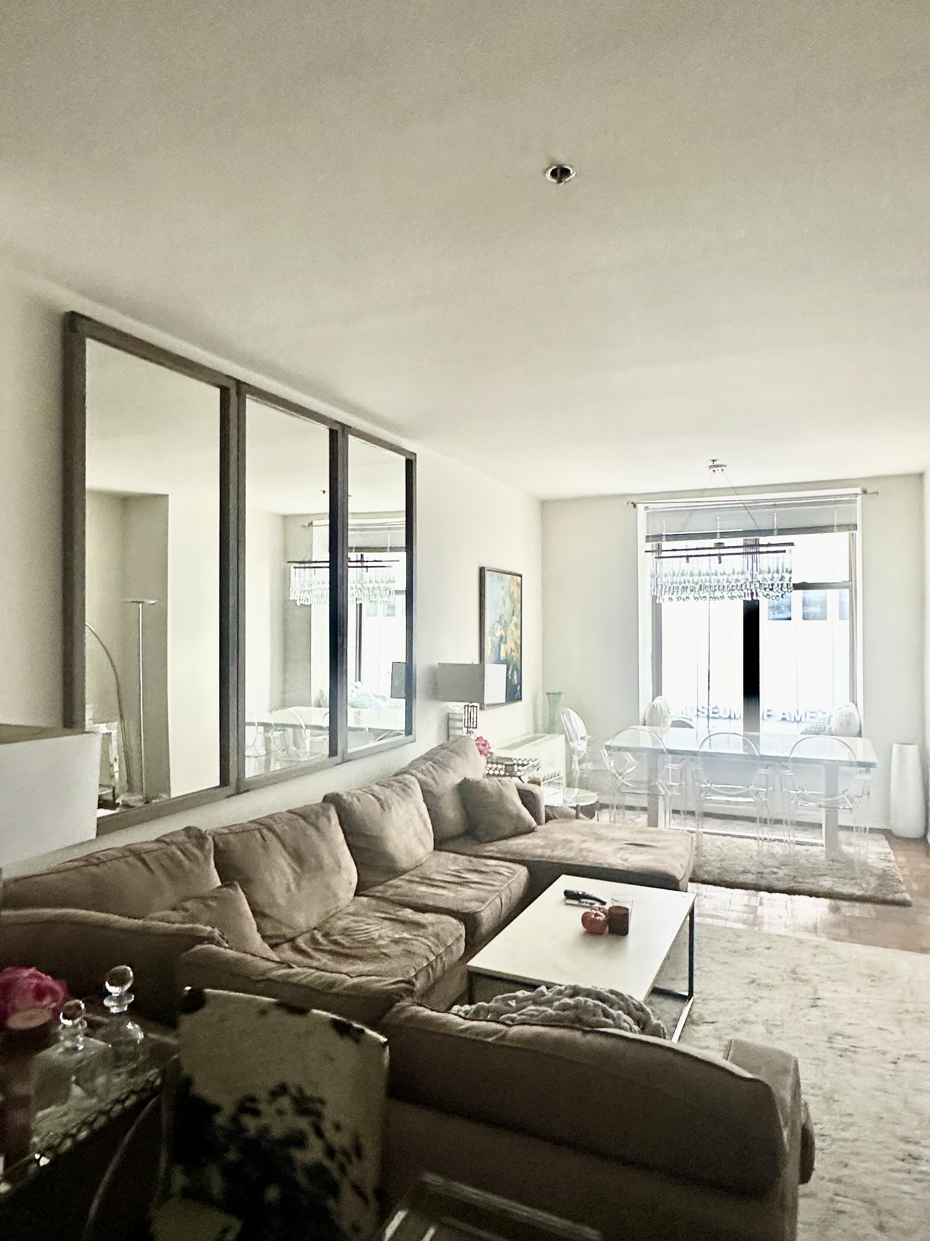 Private room with private bathroom available in luxury doorman building in the west village. You will have your own separate wing with your own huge bedroom and bathroom. Gym and laundry in building. (Gym is free.) Gorgeous roofdeck. Close to the west-side highway. Time period is flexible and can last up to a year. 