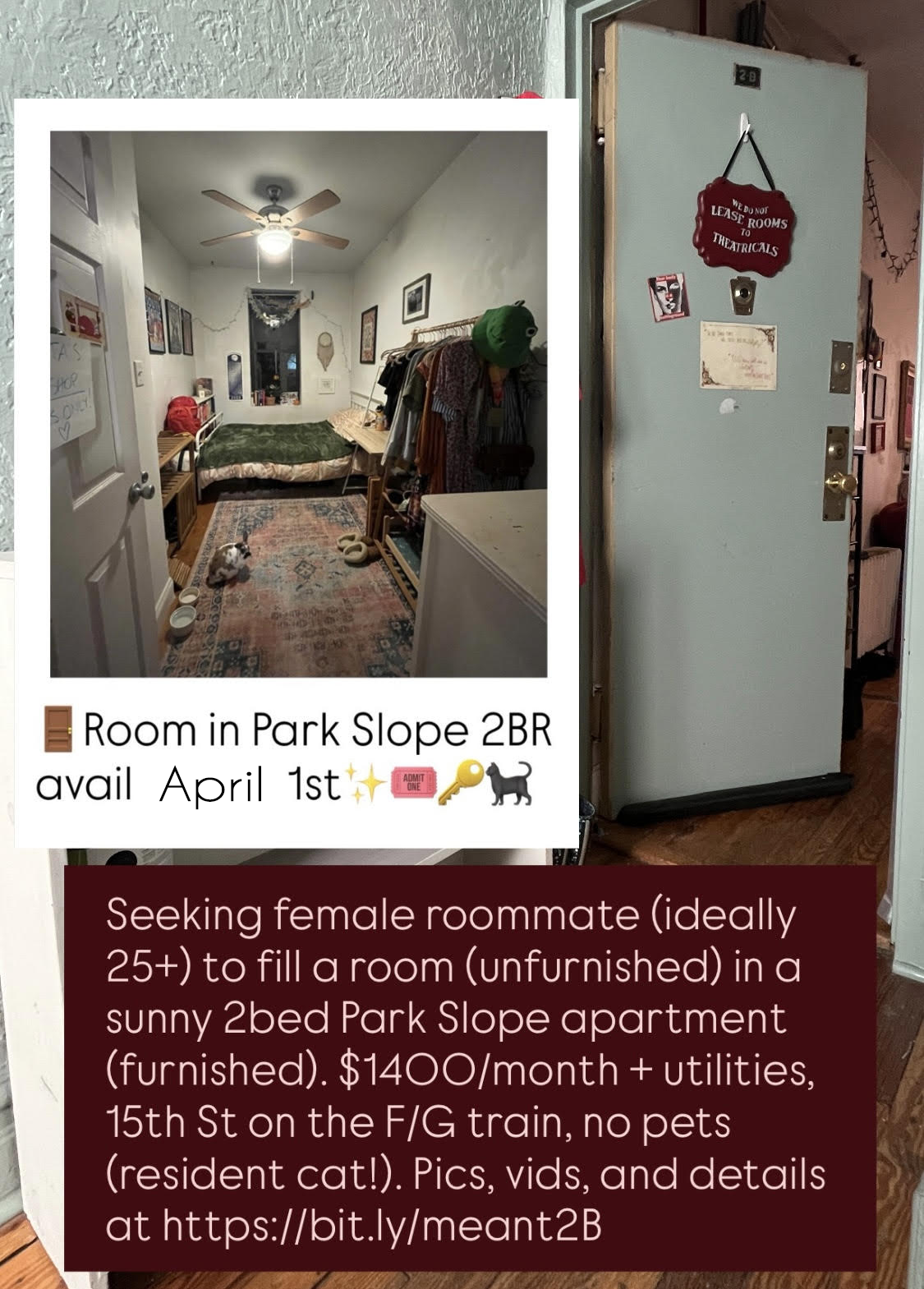 Room rental in 1643 8th Ave, Brooklyn, NY 11215, USA - private Room