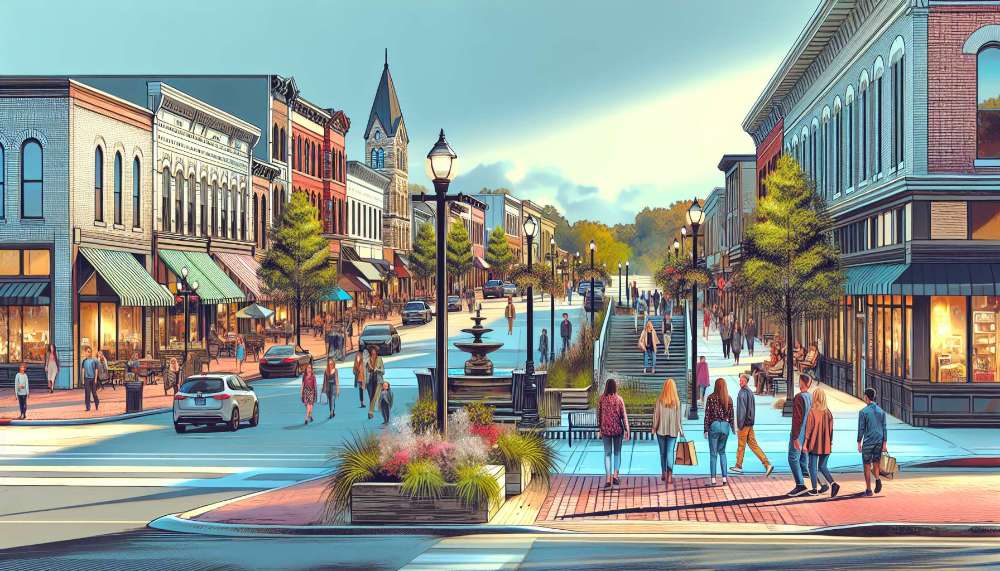 A vibrant street scene in Greenbush