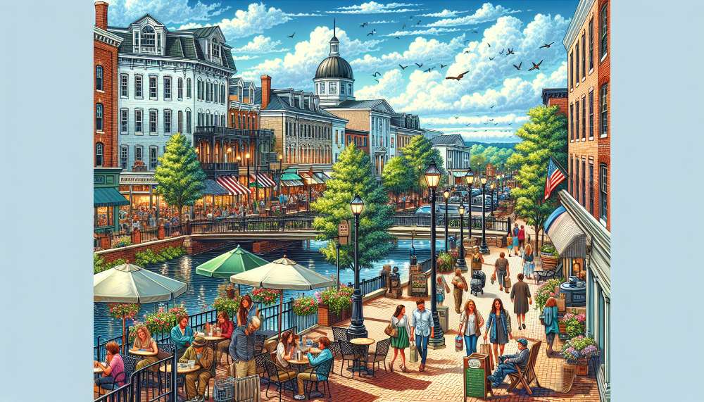 A vibrant street scene in Fredericksburg