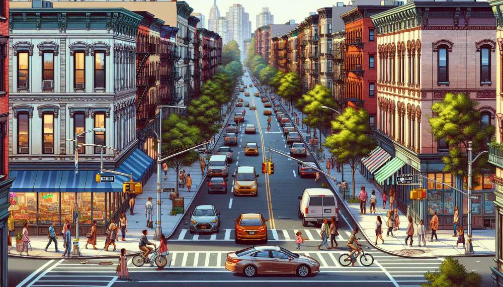 A vibrant street scene in Prospect Lefferts Gardens