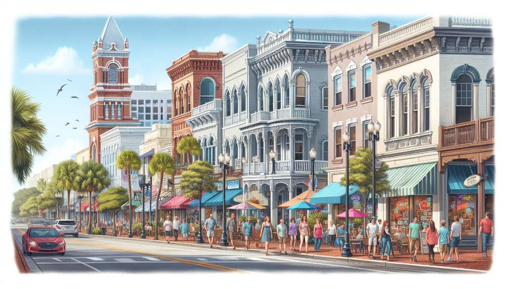 A vibrant street scene in Fort Pierce