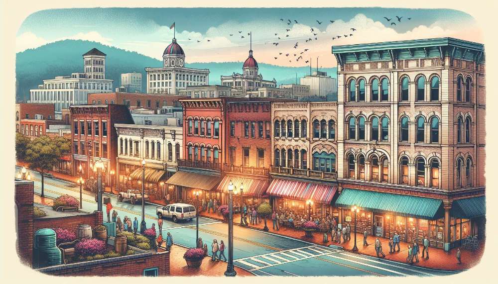 A vibrant street scene in Alabama