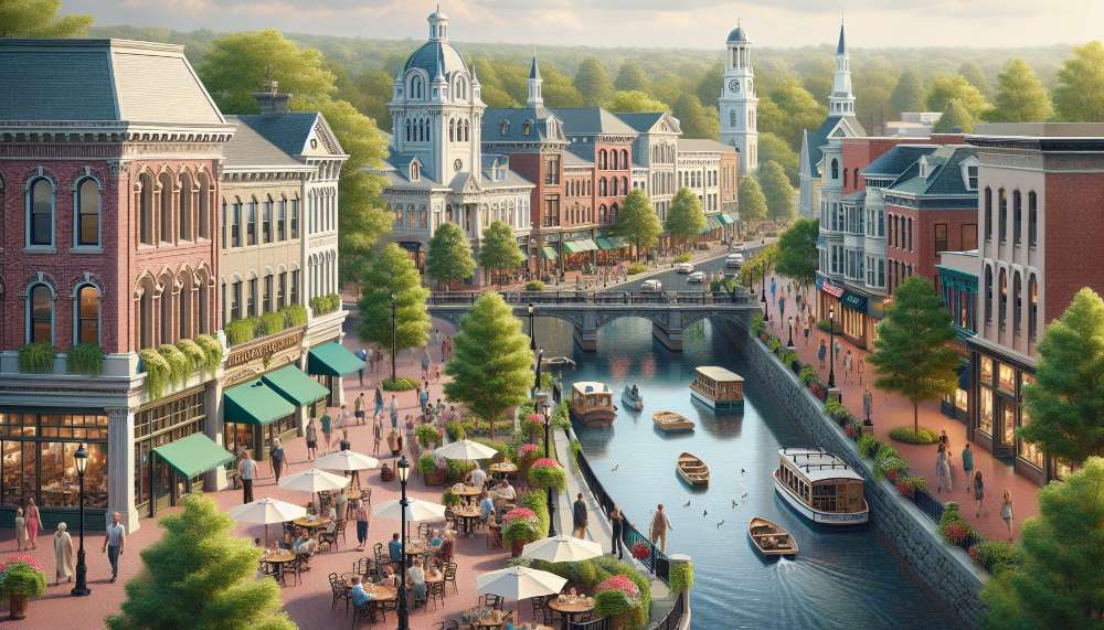 A vibrant street scene in Burlington