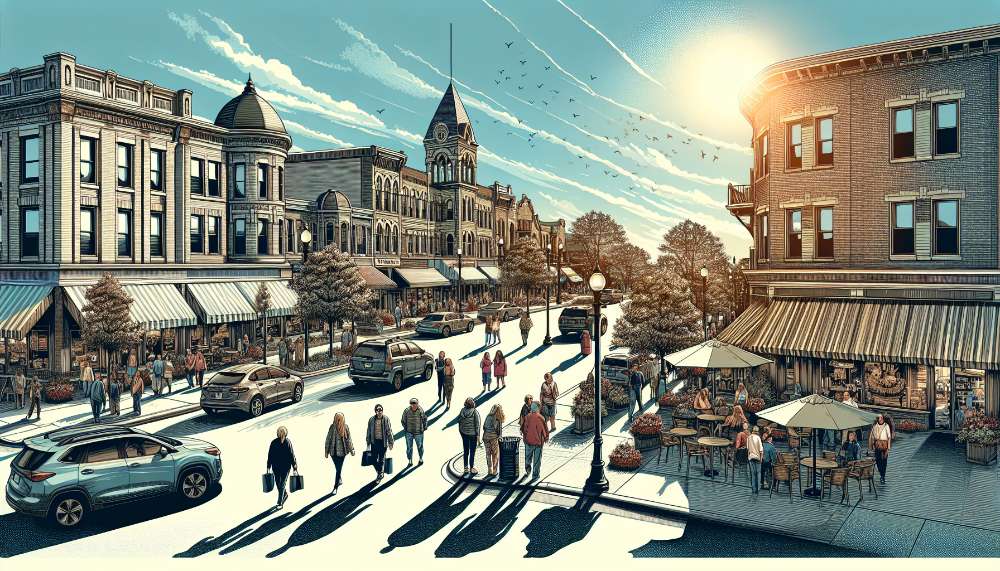 A vibrant street scene in Grayslake