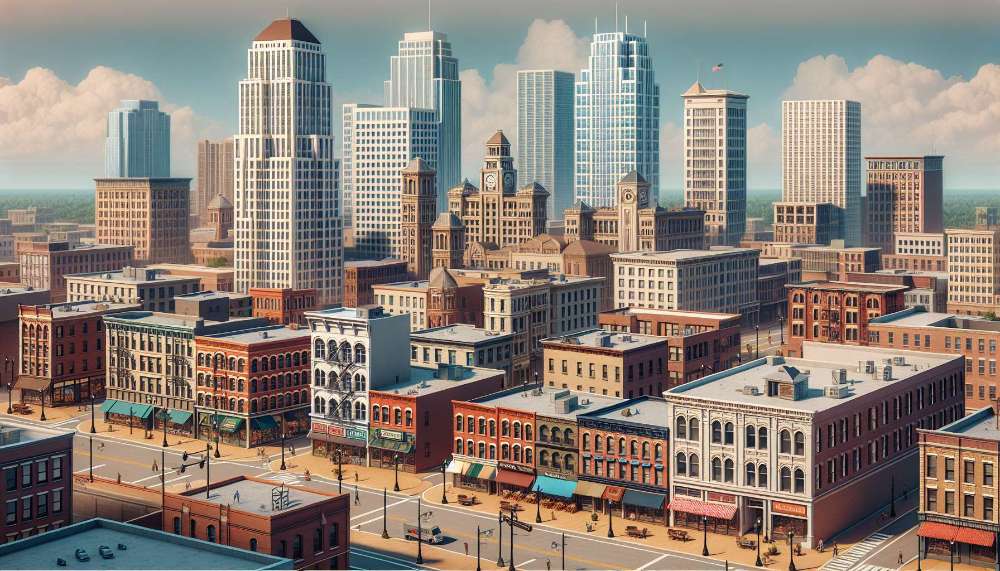 A vibrant street scene in Illinois