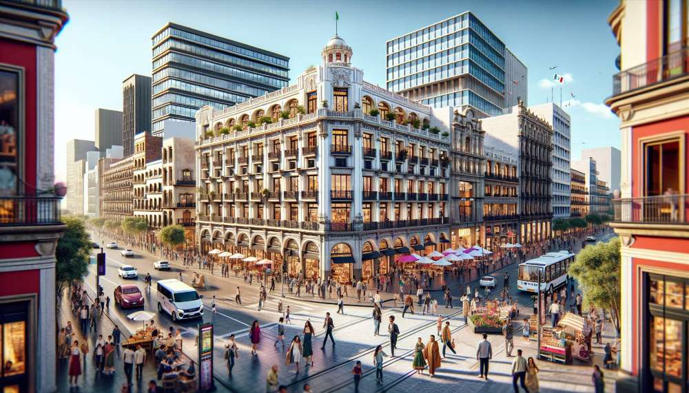 A vibrant street scene in Insurgentes Mixcoac