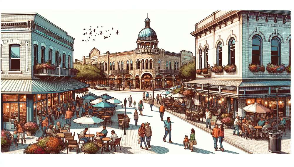 A vibrant street scene in Round Rock