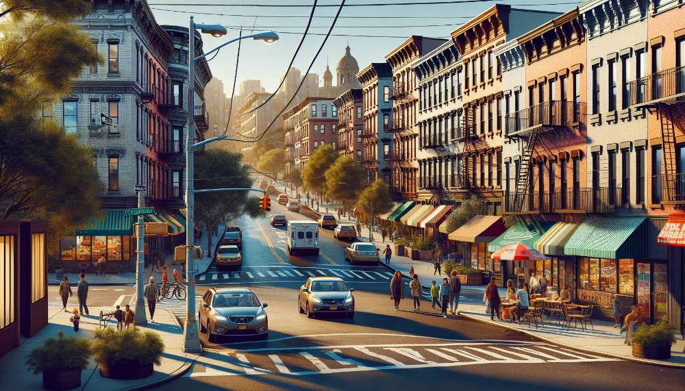 A vibrant street scene in Fort Hamilton