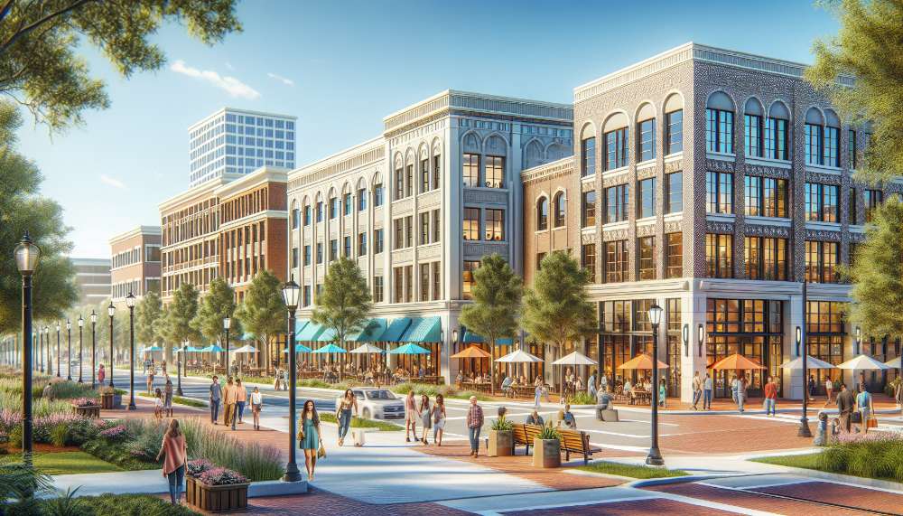 A vibrant street scene in Pinecrest West Park