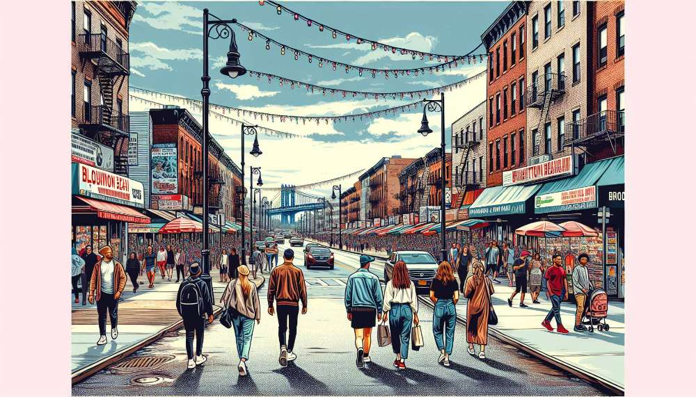 A vibrant street scene in Cypress Hills