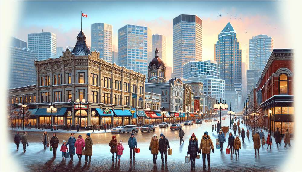 A vibrant street scene in Edmonton